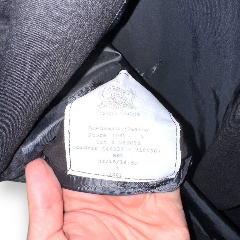 Oxxford Clothes Gray Oxxford Clothes Bespoke 3 Roll 2 Suit Jacket Size 46R Size 46R - 4 Thumbnail