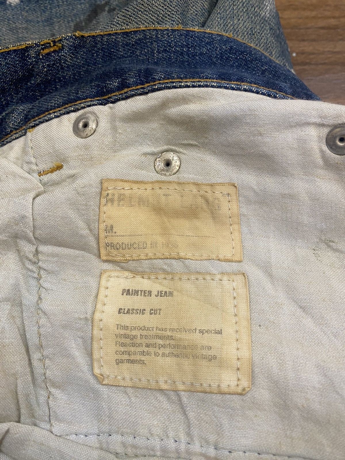 Helmut Lang × Jean × Vintage OG 1998 HELMUT LANG Splatted Painter Jeans Size US 31 - 3 Thumbnail