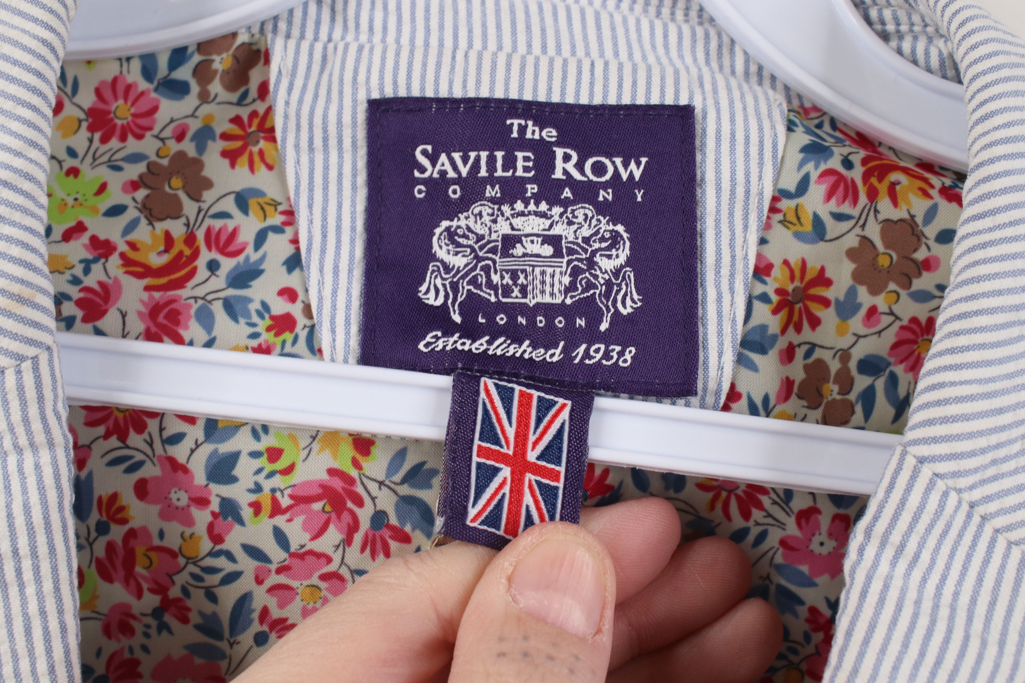 Vintage The Savile Row Seersucker 2 Button Suit Coat Blazer Jacket Size US XXL / EU 58 / 5 - 8 Thumbnail