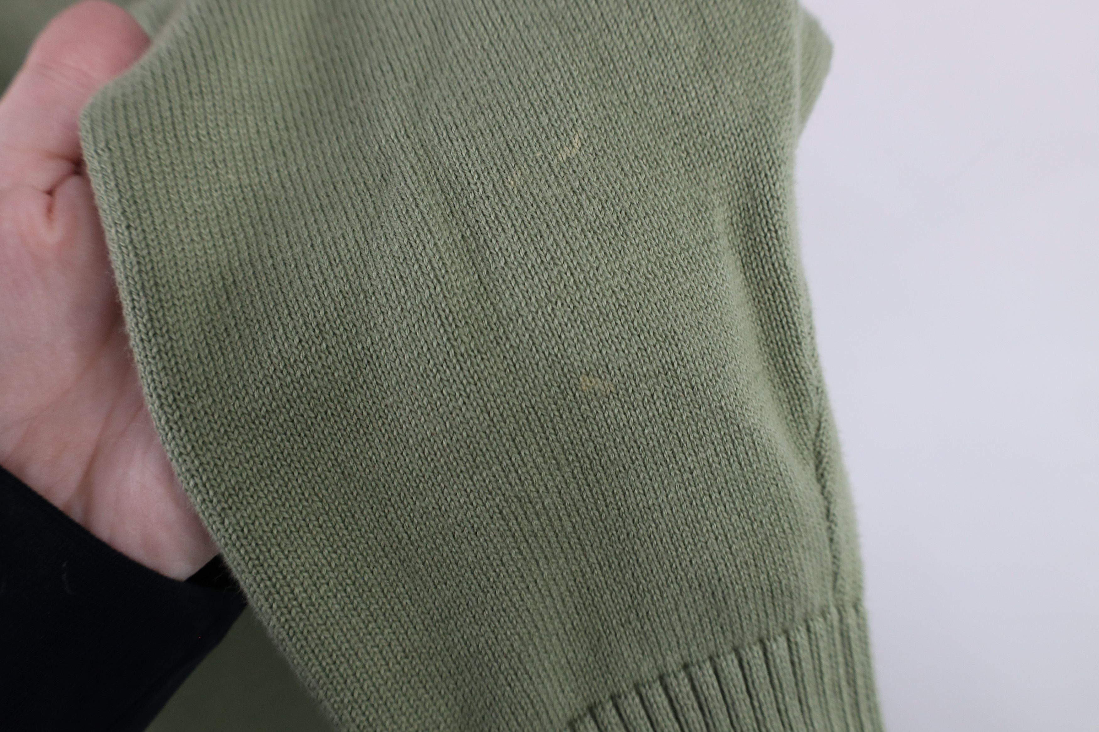 L.L. Bean × Vintage Vintage 90s LL Bean Blank Cotton Knit V-Neck Sweater Size US L / EU 52-54 / 3 - 5 Thumbnail