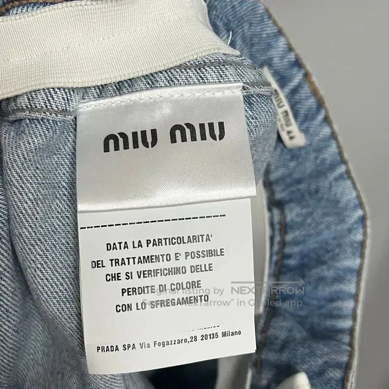 Miu Miu Miu Miu Light Blue Cotton Skirt . Size 30" / US 8 / IT 44 - 4 Thumbnail
