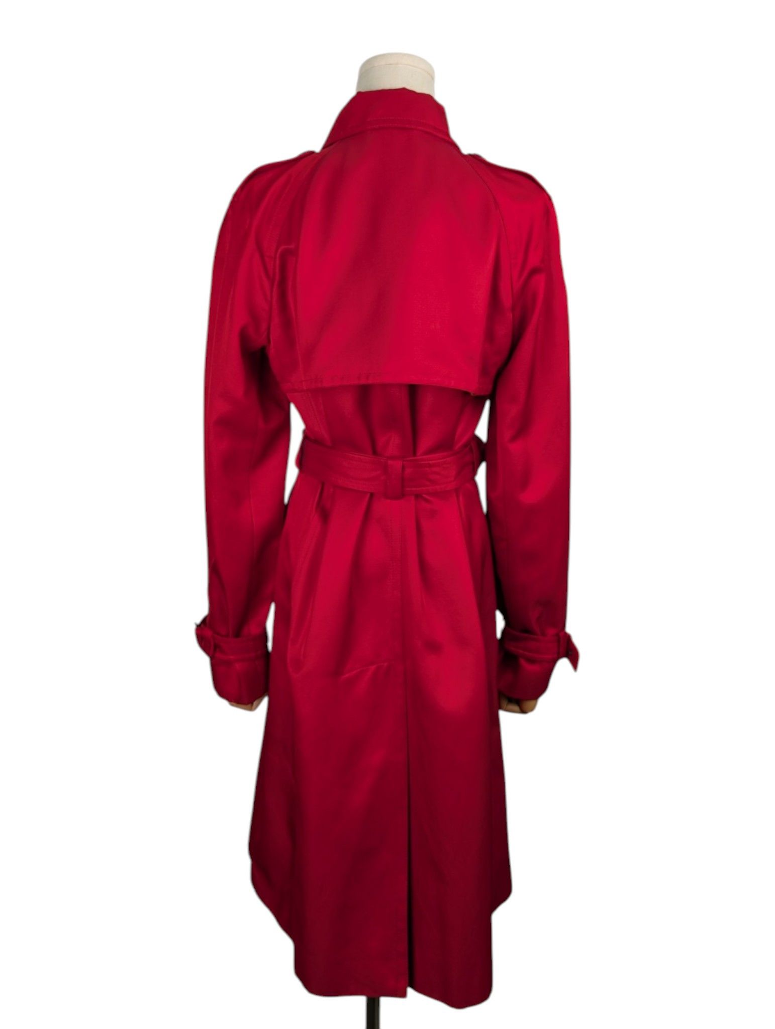 Dolce & Gabbana Red Shimmering Mid-Length Trench Coat Size S / US 4 / IT 40 - 2 Thumbnail
