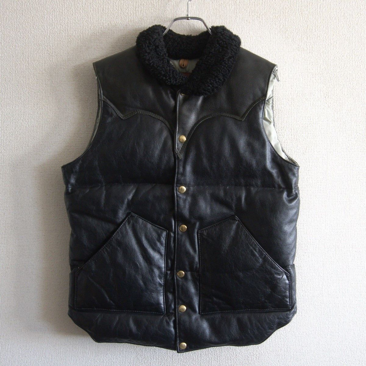 Warehouse Warehouse Black Leather Down Vest Size M Size US M / EU 48-50 / 2 - 1 Thumbnail