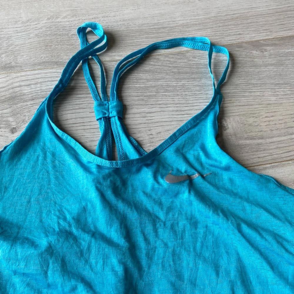 Designer Stylish Aqua Blue Strappy Tank Top Size M / US 6-8 / IT 42-44 - 3 Thumbnail