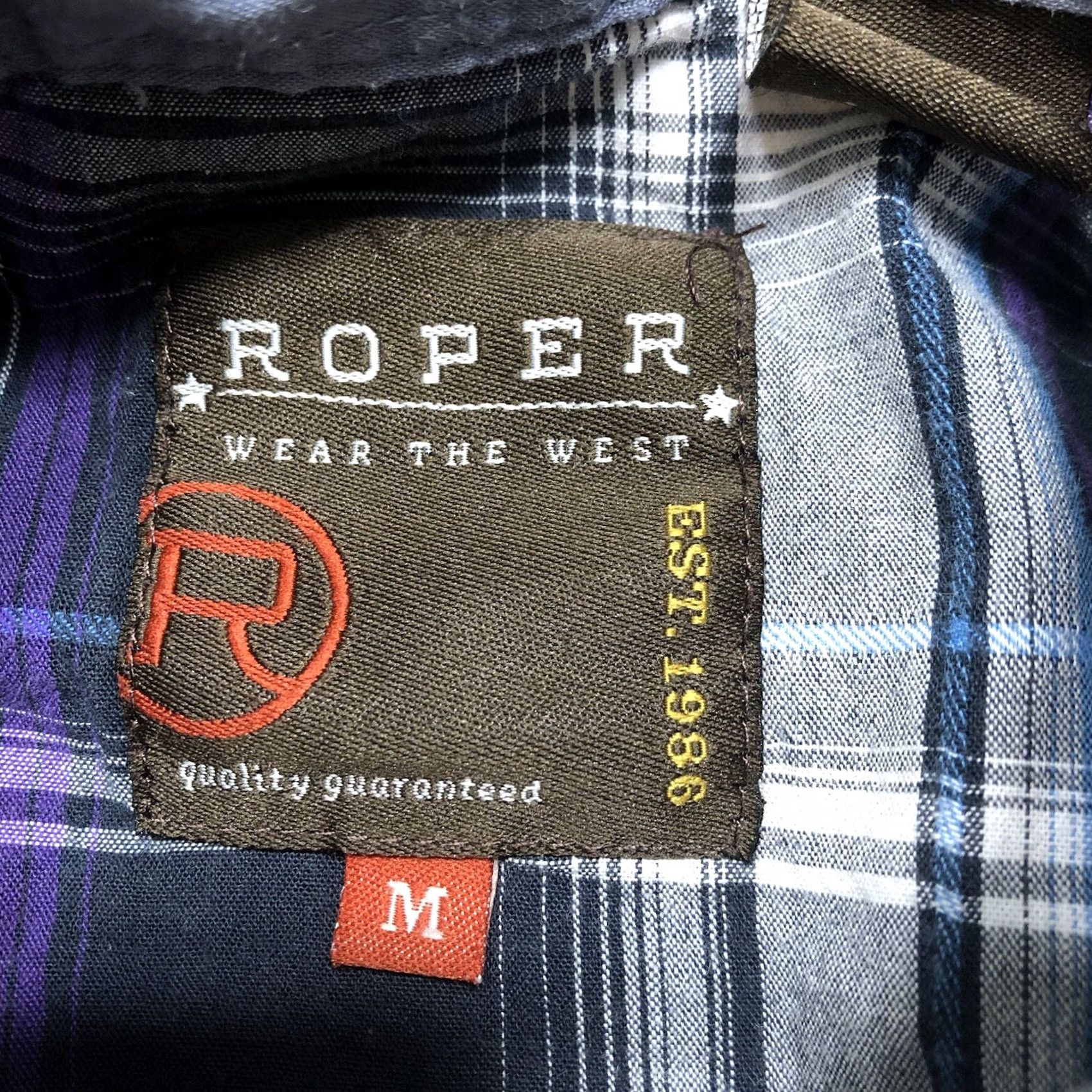 Roper VINTAGE Roper Plaid Western Pearl Snap Shirt Mens Medium Black Purple Cowboy Size US M / EU 48-50 / 2 - 4 Thumbnail