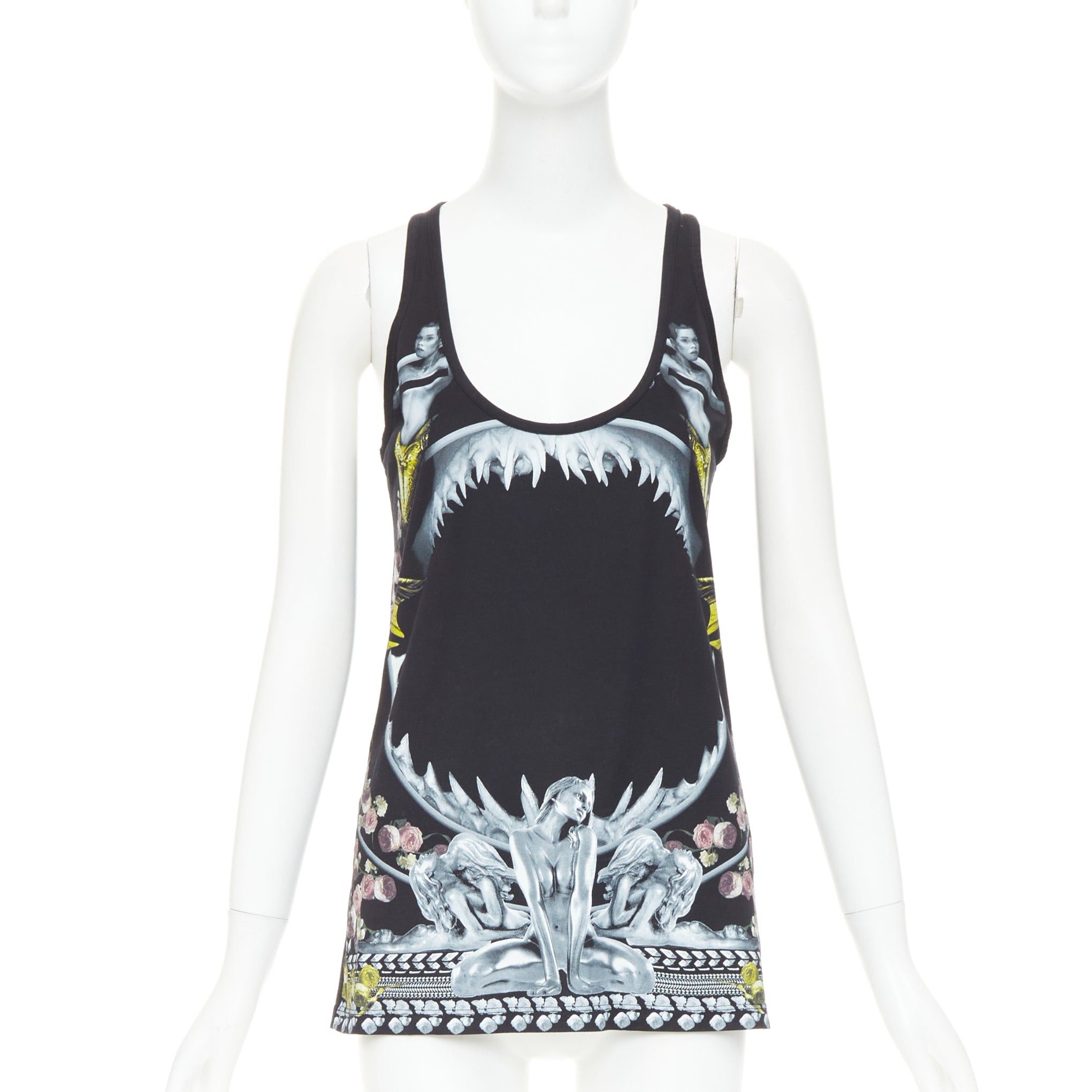 Givenchy GIVENCHY Riccardo Tisci 2014 Shark and Mermaid black cottoncoop tank top M Size M / US 6-8 / IT 42-44 - 1 Thumbnail