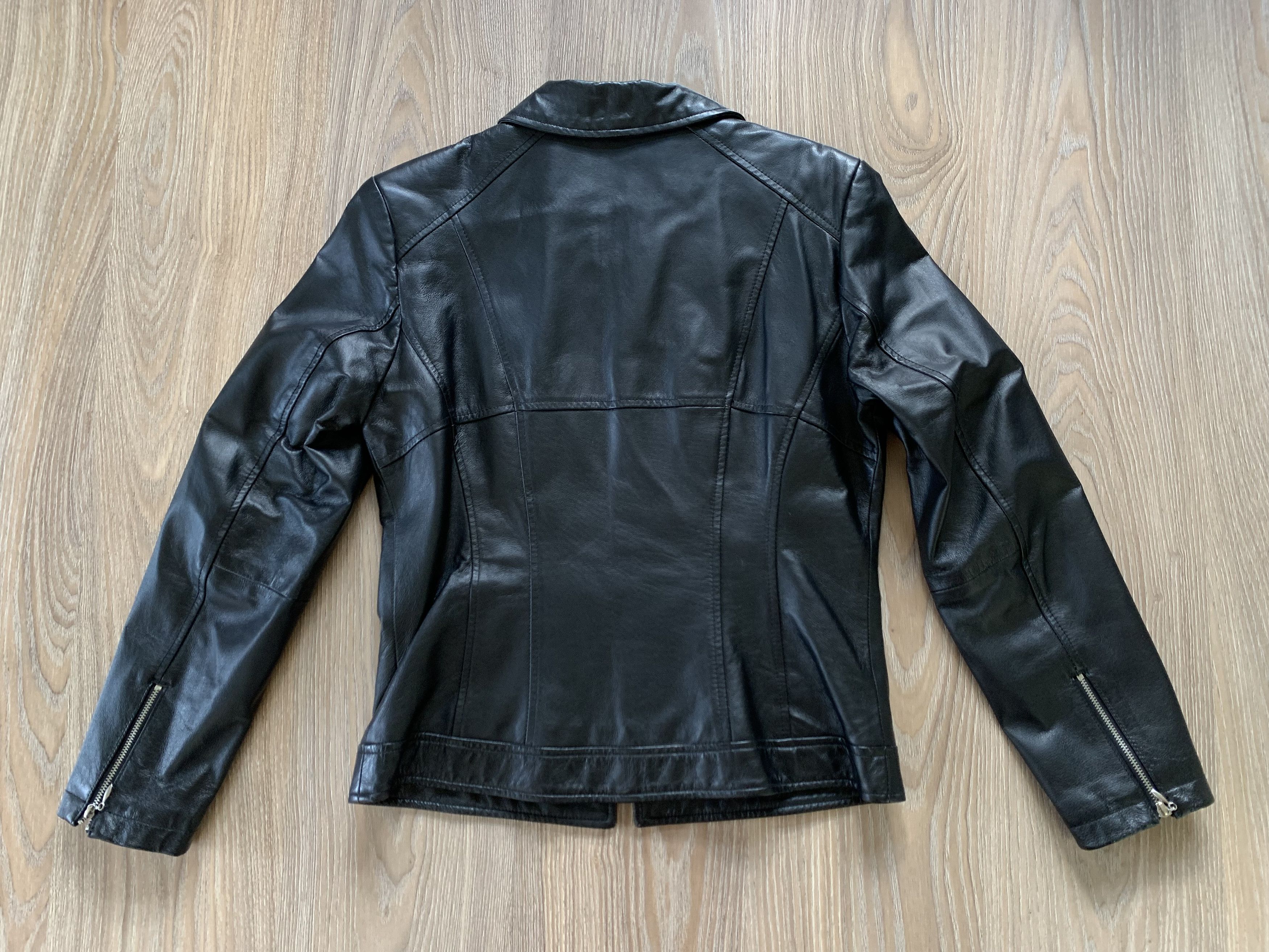 Other Vintage Best Connections Black Leather Zip Pocket Jacket Size M / US 6-8 / IT 42-44 - 3 Thumbnail