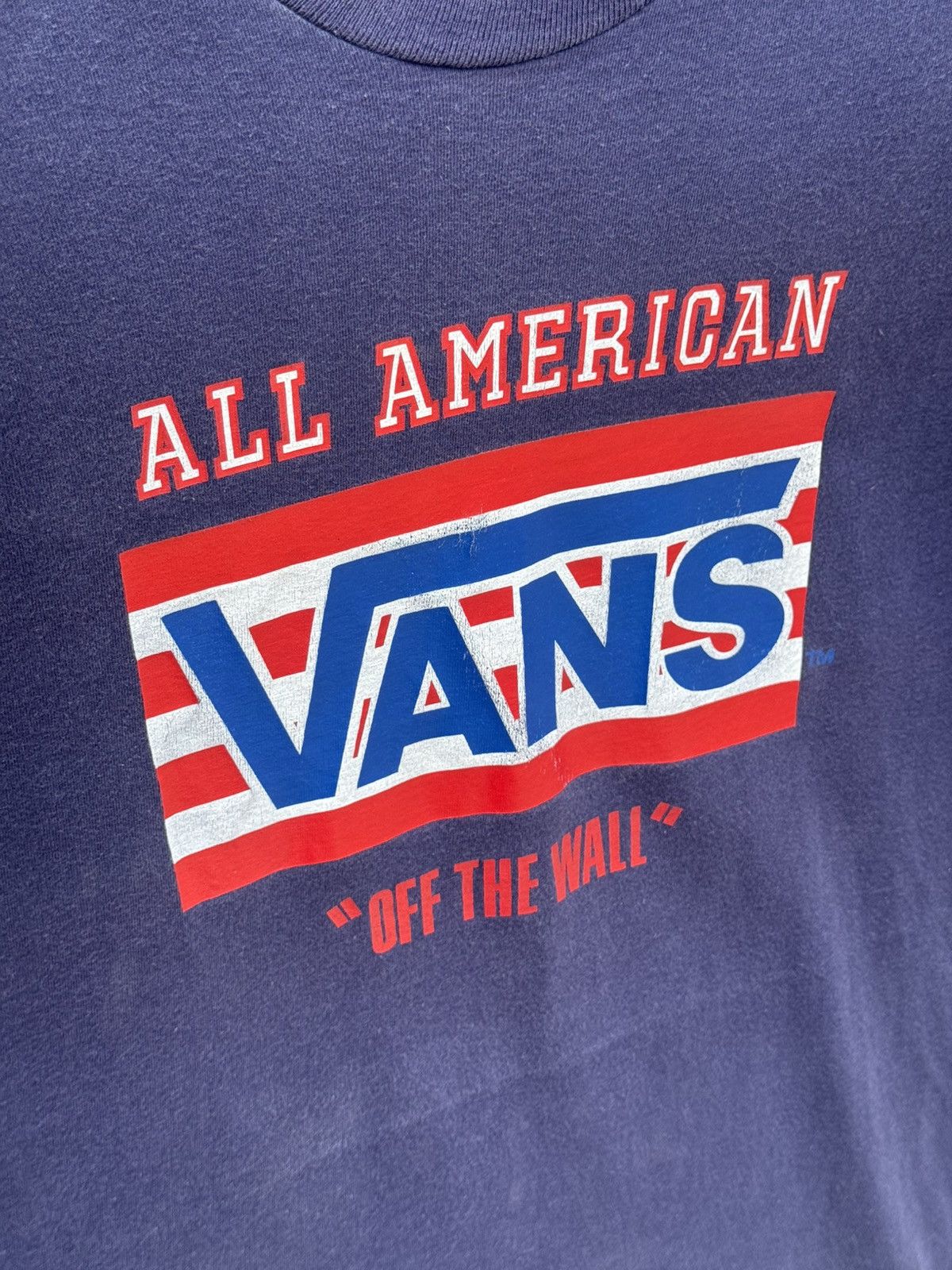 Vintage 💥Vintage All American Vans Off The Wall 80s Skate T-Shirt Size US L / EU 52-54 / 3 - 3 Thumbnail