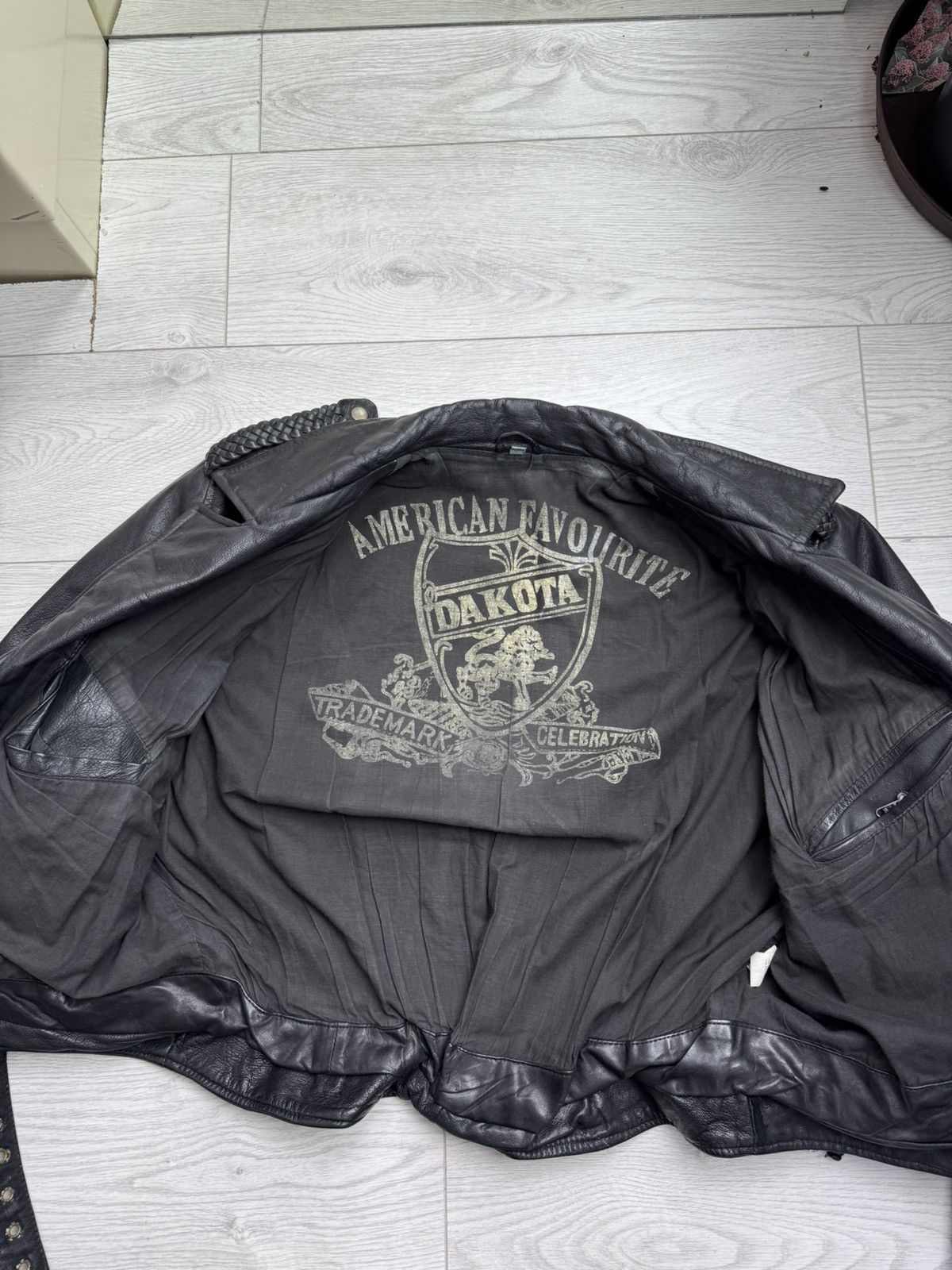 Genuine Leather × Vintage Vintage 80s Leather Gold Real Leather Motorcycle Jacket 44 Size US M / EU 48-50 / 2 - 12 Thumbnail
