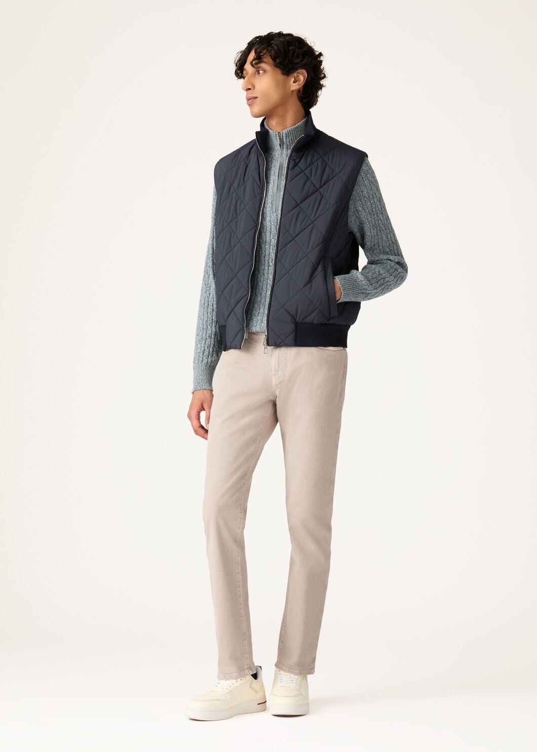 Loro Piana o1w1db10725 FAD7358 Treccia Sweater in Blue Size US M / EU 48-50 / 2 - 2 Thumbnail
