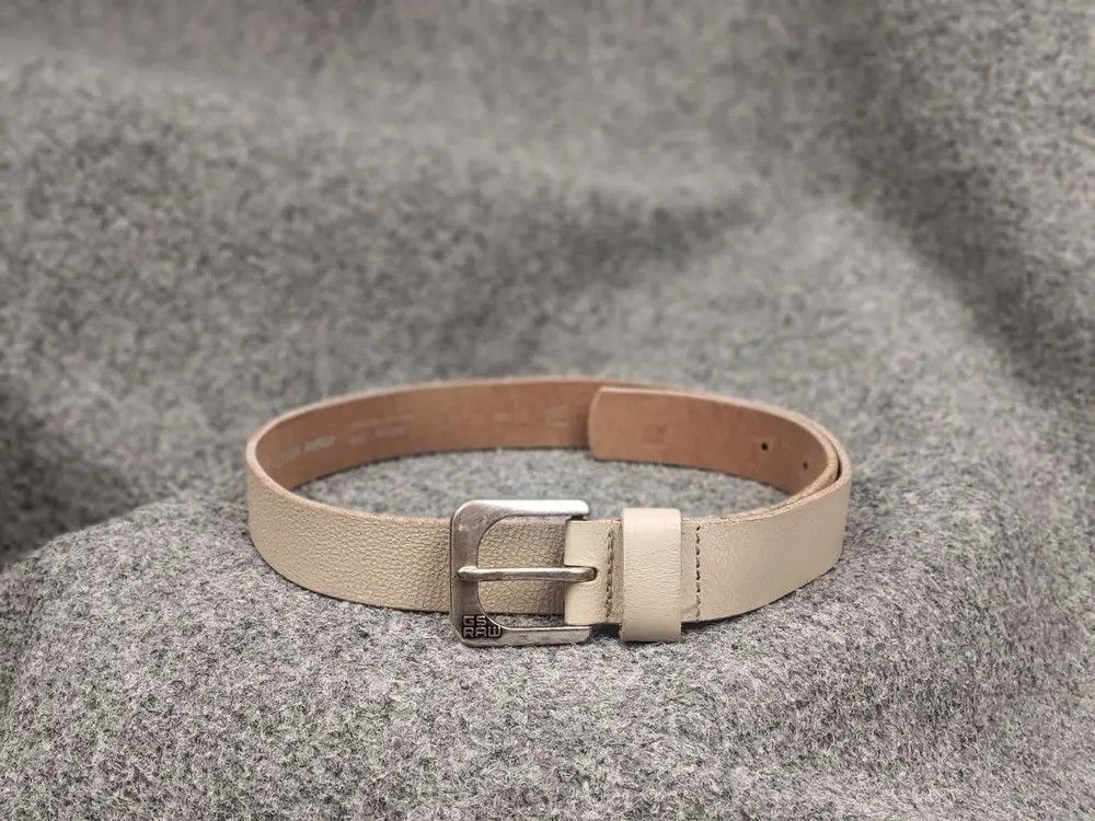 G-Star G Star raw Beige Leather Mini Logo Vintage Style Y2K Belt Size ONE SIZE - 1 Thumbnail