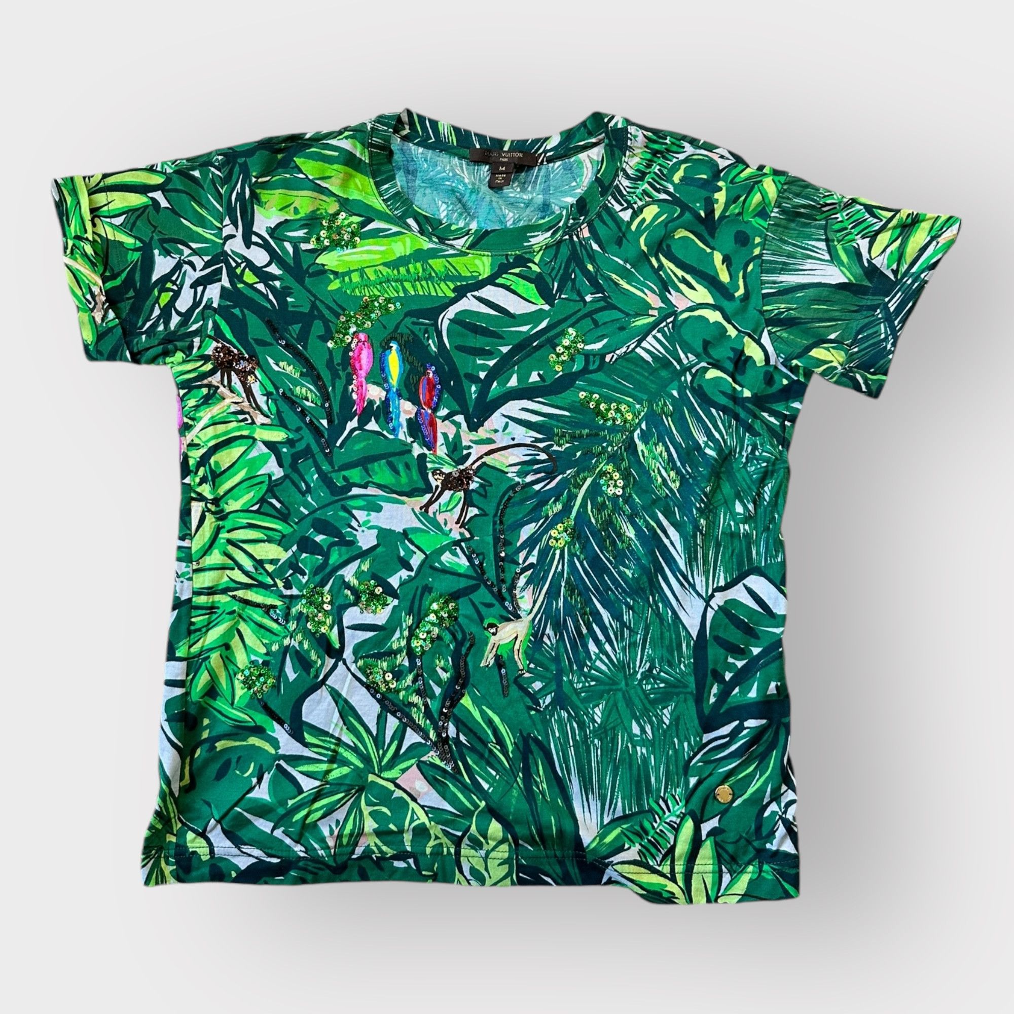 Louis Vuitton Louis Vuitton T-Shirt Jungle Theme Sequin Green Top Size M / US 6-8 / IT 42-44 - 1 Thumbnail