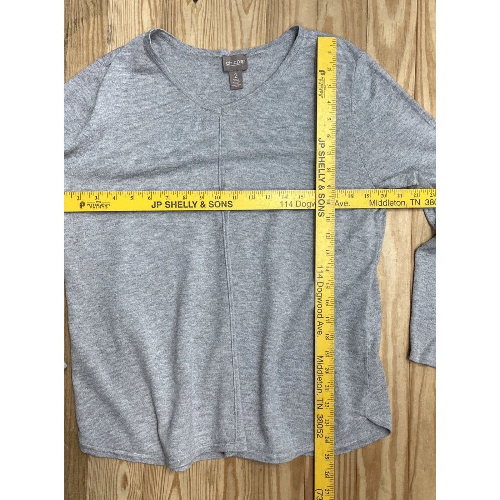 Chicos Chicos 2 Tunic Sweater Womens L Gray V Neck Size L / US 10 / IT 46 - 5 Thumbnail