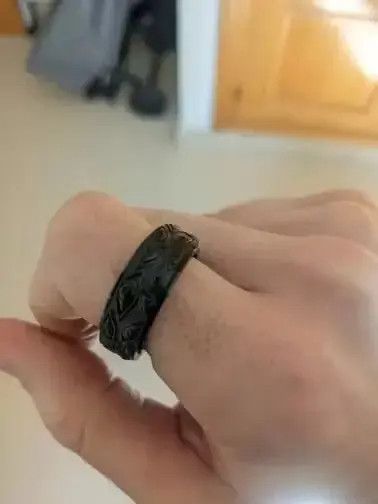Other Black Color The Eyes Engraved Ring (Size 7-13) Size ONE SIZE - 1 Thumbnail