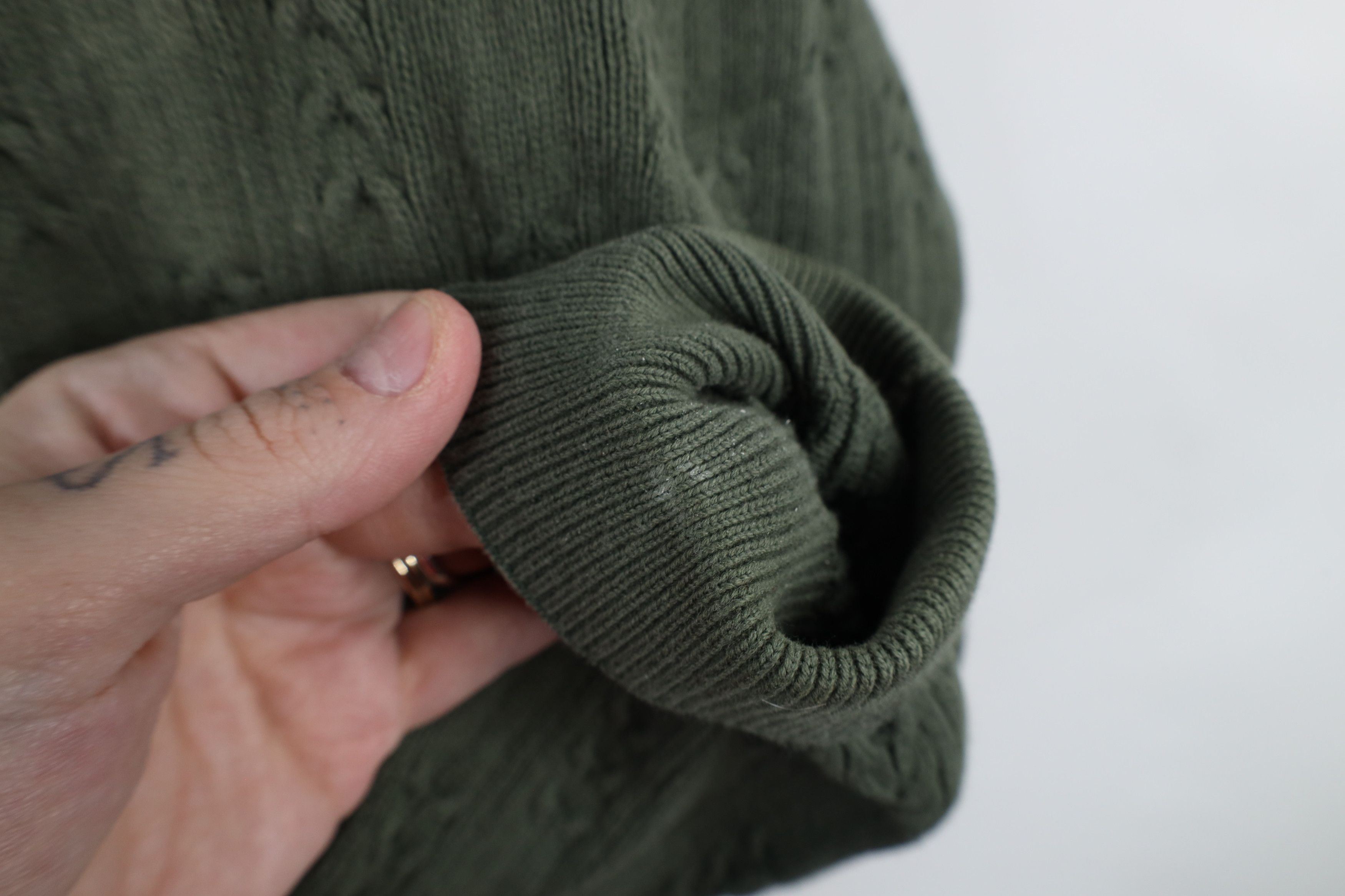 Vintage Vintage 90s Streetwear Cotton Ribbed Knit V-Neck Sweater Size US L / EU 52-54 / 3 - 6 Thumbnail