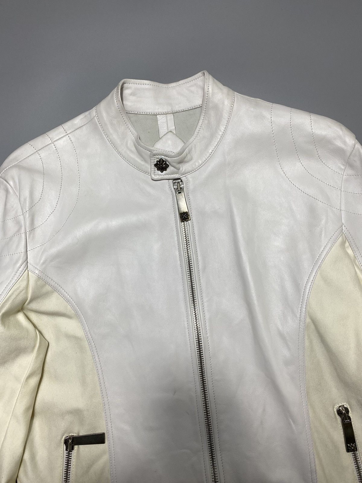 John Richmond 2019 Logo Patch Leather Jacket Size US L / EU 52-54 / 3 - 6 Thumbnail