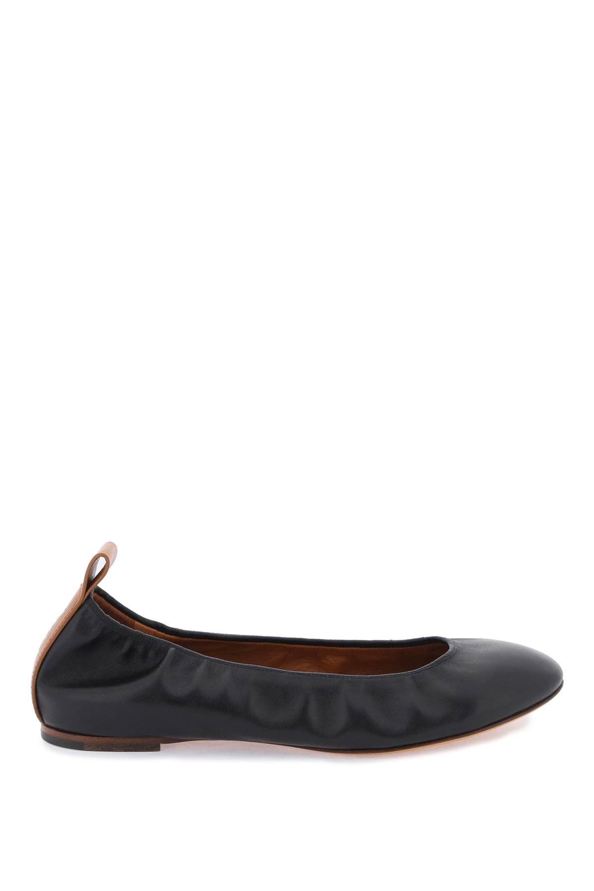 image of Lanvin The Leather Ballerina Flat in Black, Women's (Size 9)