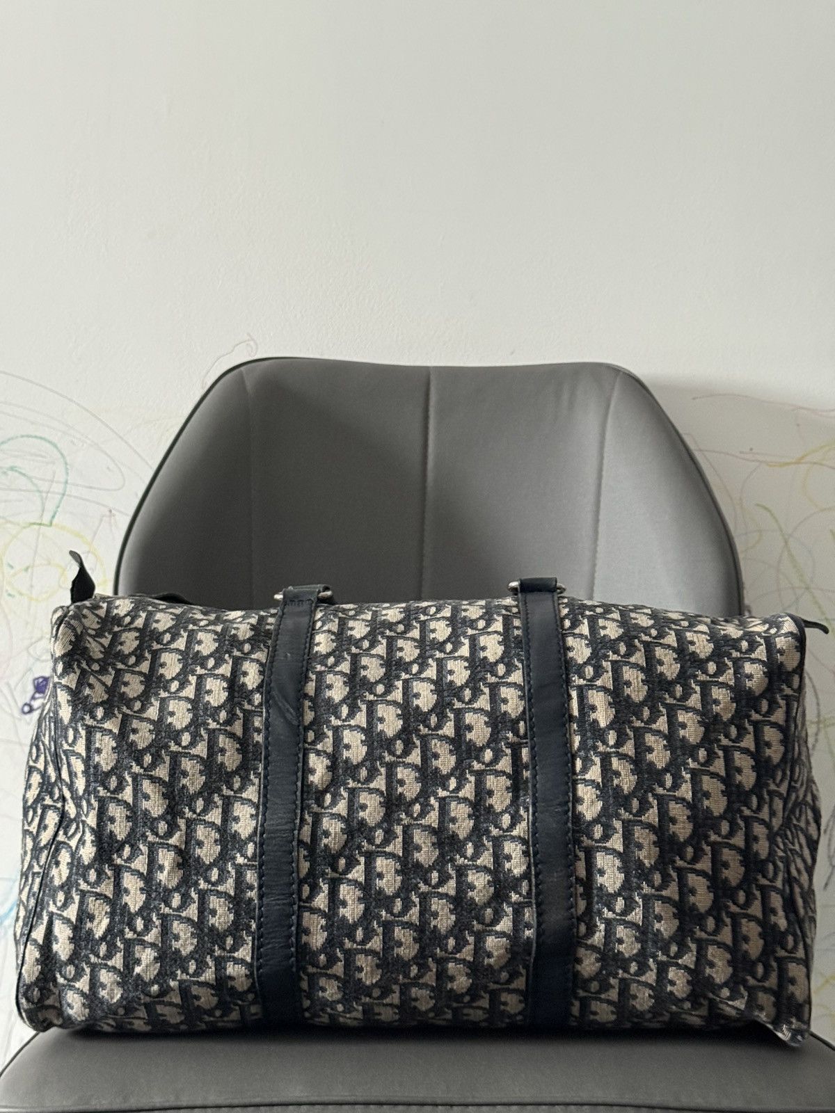 Dior Vintage Christian Dior Dark Blue Monogram Small Duffle Bag Size ONE SIZE - 3 Thumbnail