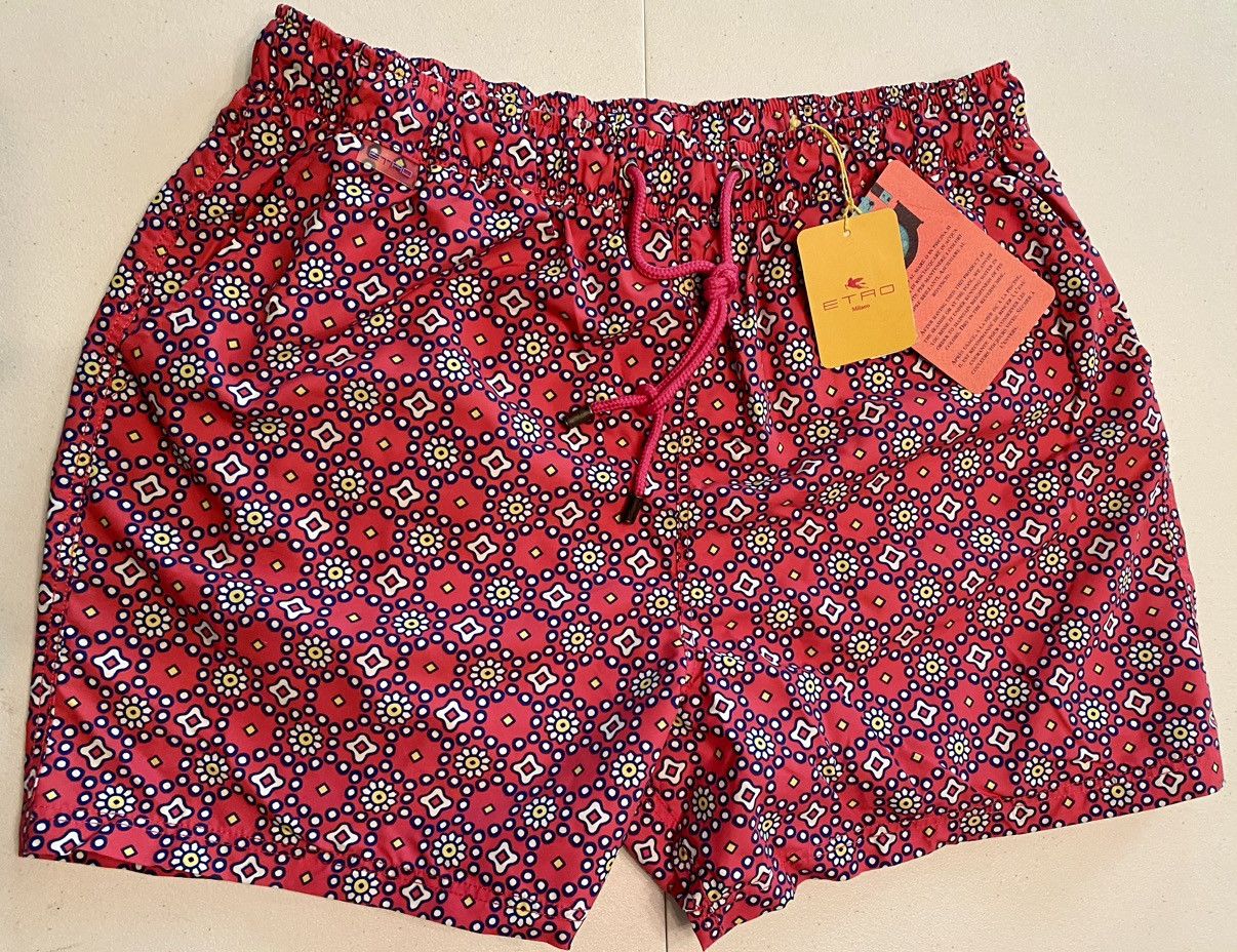 Etro Etro 🇮🇹 Milano Casino Carpet Resort Pool Swim Shorts XL NWT Size US 37 - 1 Thumbnail