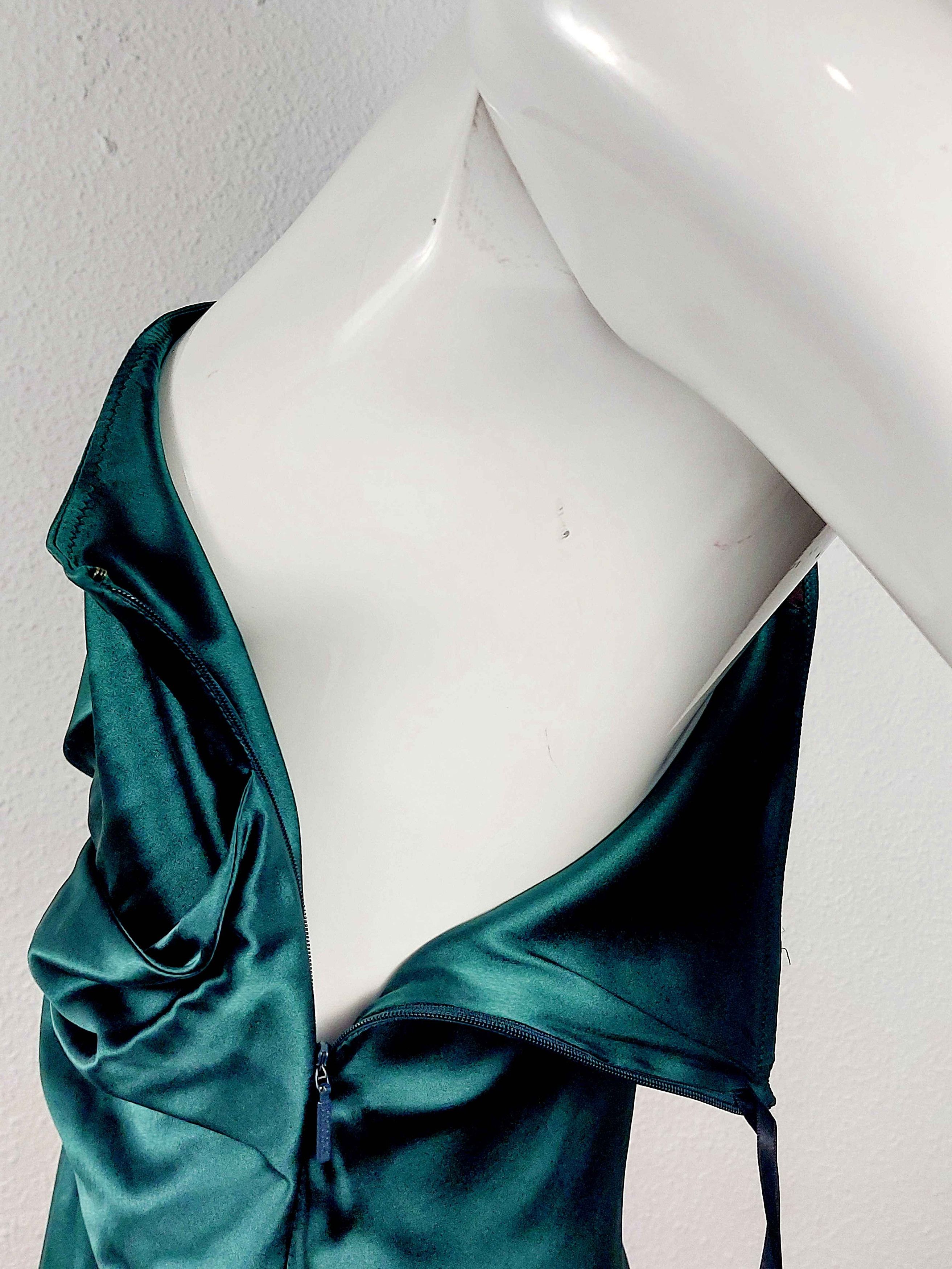 Roberto Cavalli Roberto Cavalli Green silk asymmetrical Brooch Dress Size S / US 4 / IT 40 - 11 Thumbnail