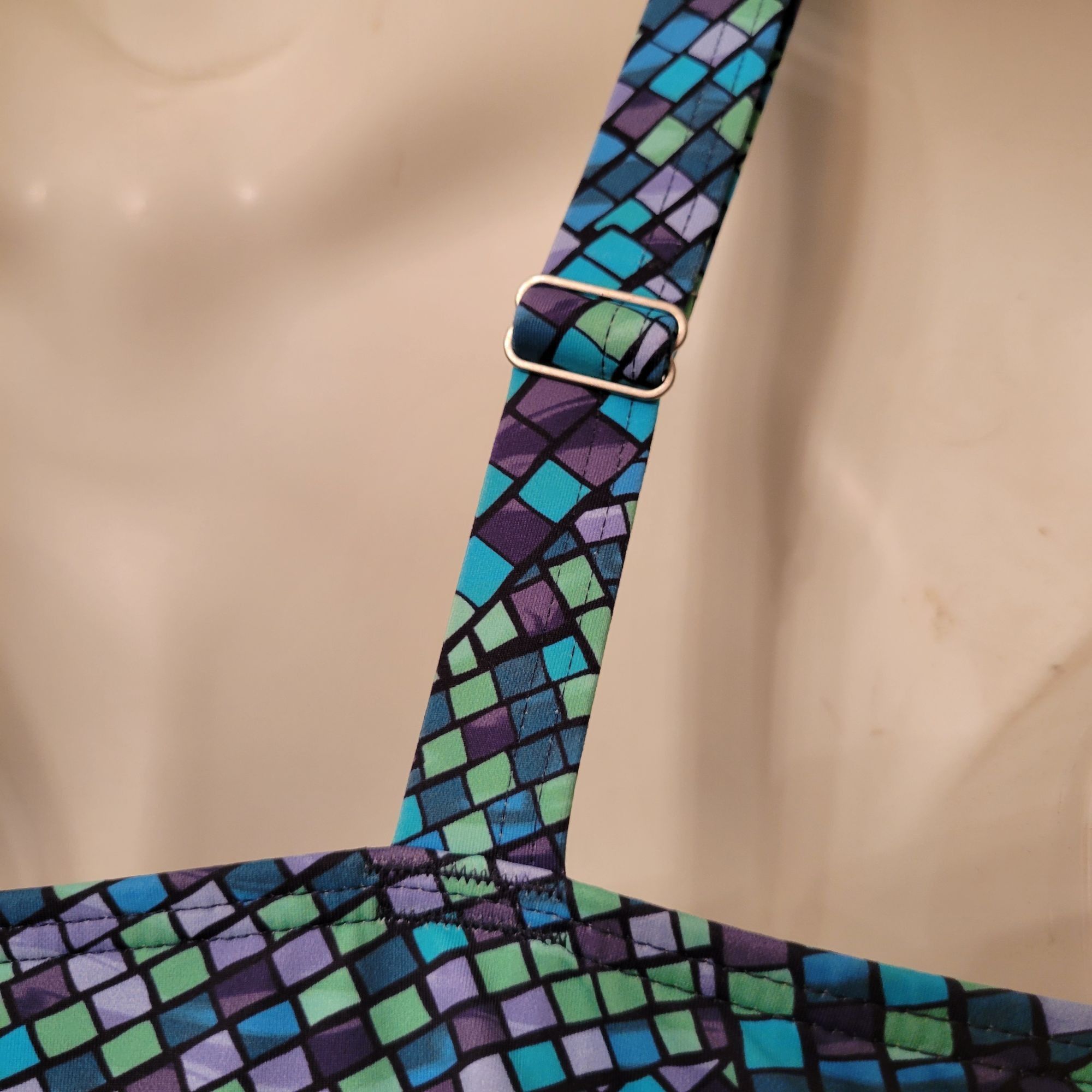 Lands' End Lands End Tankini Top 14DD Purple Blue Mosaic Print Swim Bea Size XL / US 12-14 / IT 48-50 - 6 Thumbnail