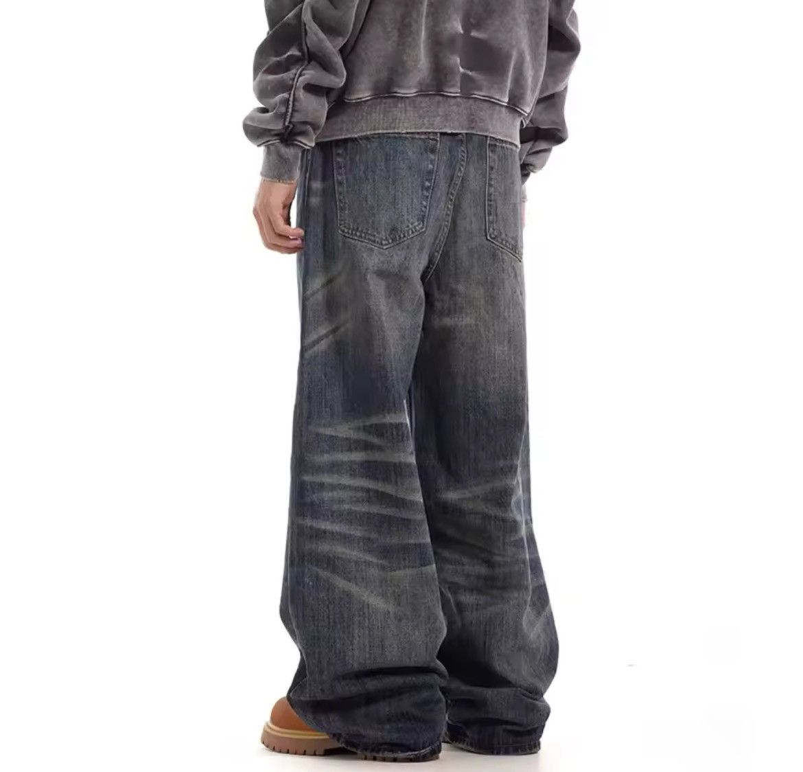 Jean Vintage Washed Loose Straight Jeans Size US 32 / EU 48 - 4 Thumbnail