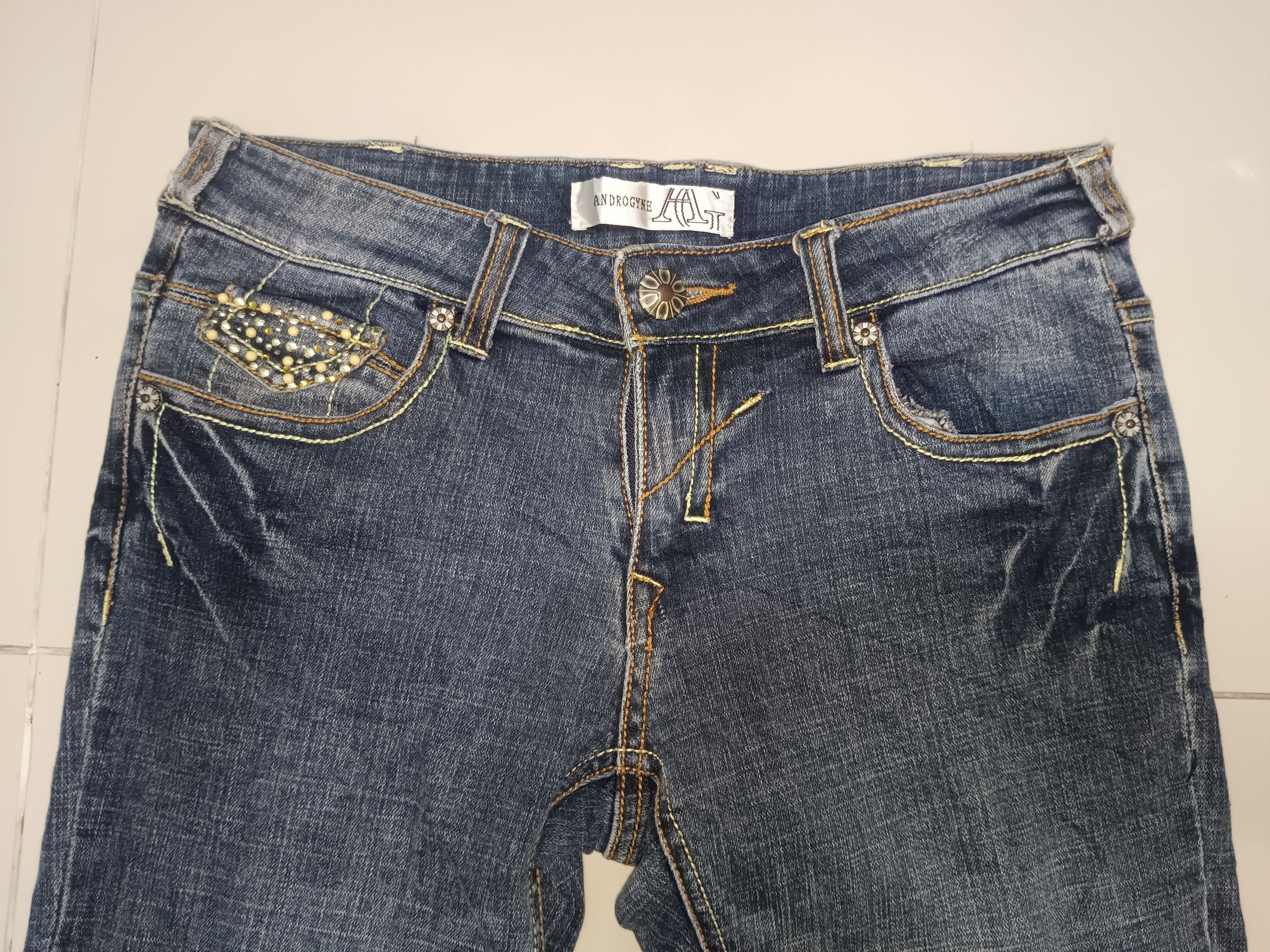 Japanese Brand Japanese Flare Jeans Crystal Goctic Punk Size US 29 - 7 Thumbnail
