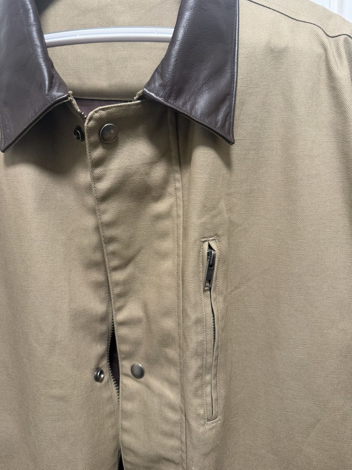 Vintage Canvas jacket with leather collar Size US L / EU 52-54 / 3 - 2 Thumbnail