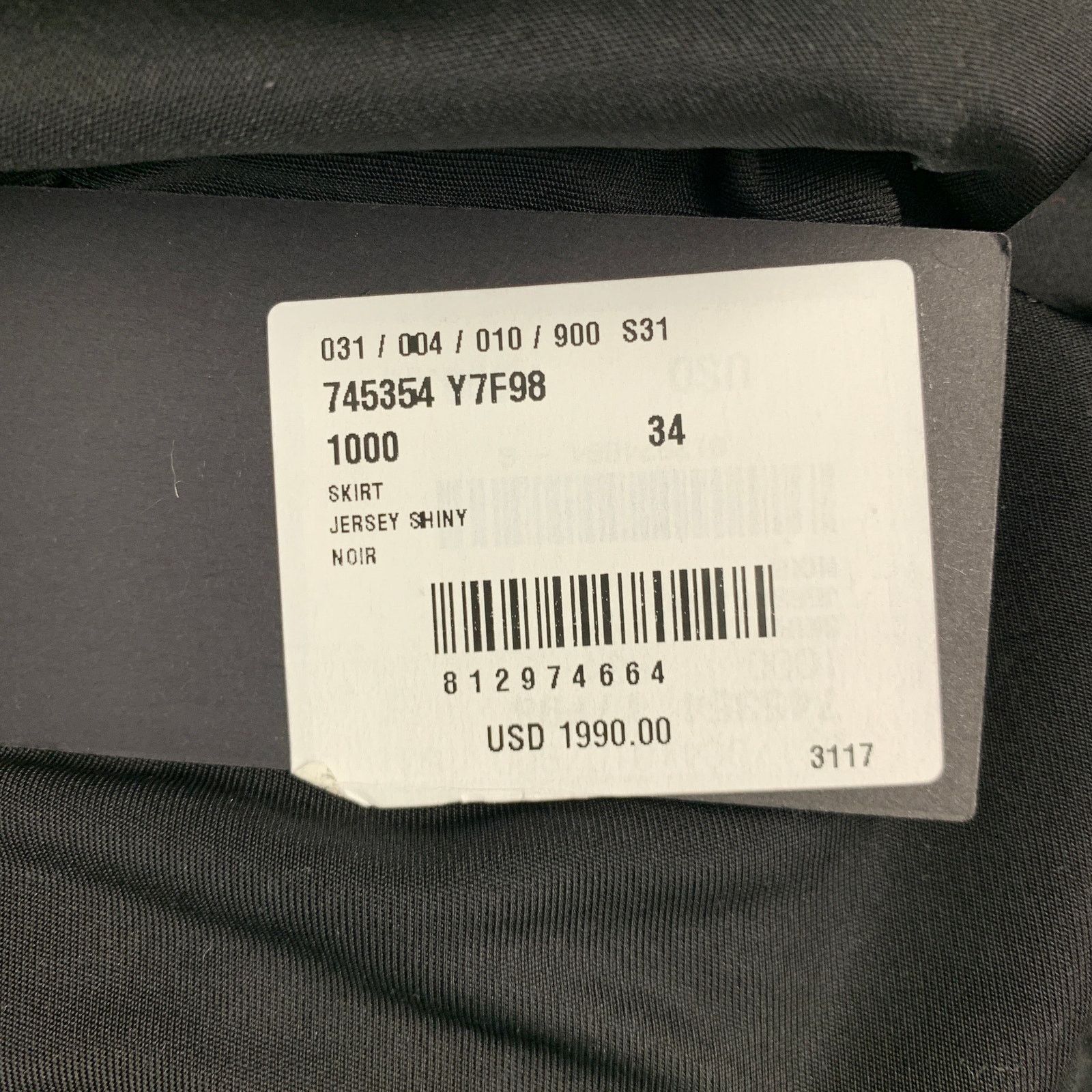 Saint Laurent Paris SAINT LAURENT Size 2 Black Jersey Long Skirt Size 25" / US 0 / IT 36 - 6 Thumbnail