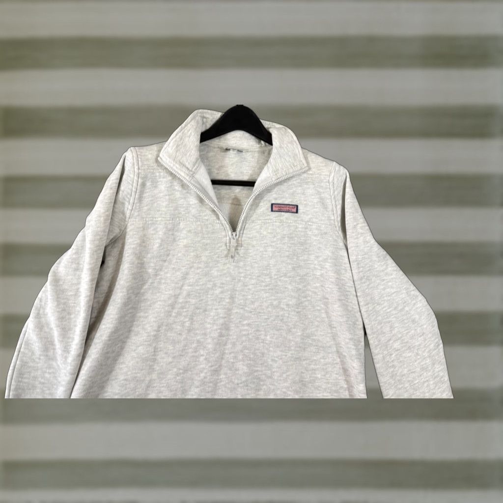 Vineyard Vines Vineyard Vines Sweater Mens S Heather Gray Fleece 1/4 Zip Pullover Mock Neck Logo Shirt Size US S / EU 44-46 / 1 - 1 Thumbnail