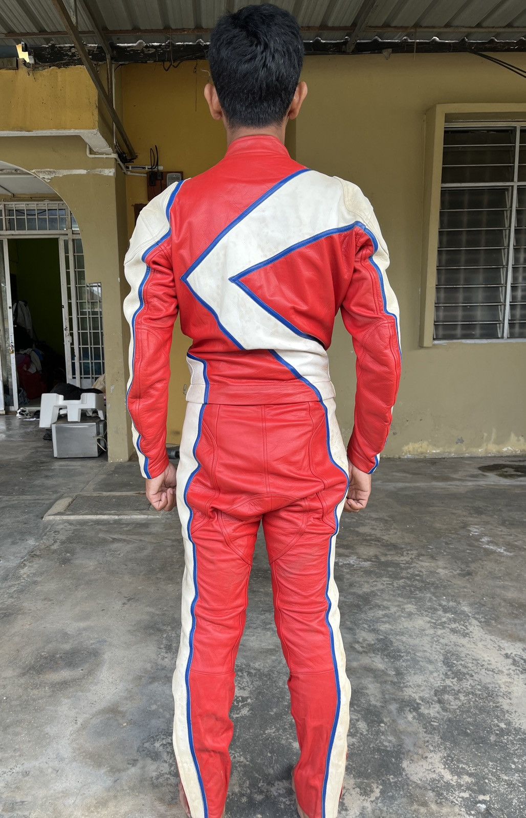 Genuine Leather × Vintage Kushitani Hamamatsu 2 Pieces Overall Leather Racing Set Size US 30 / EU 46 - 2 Thumbnail