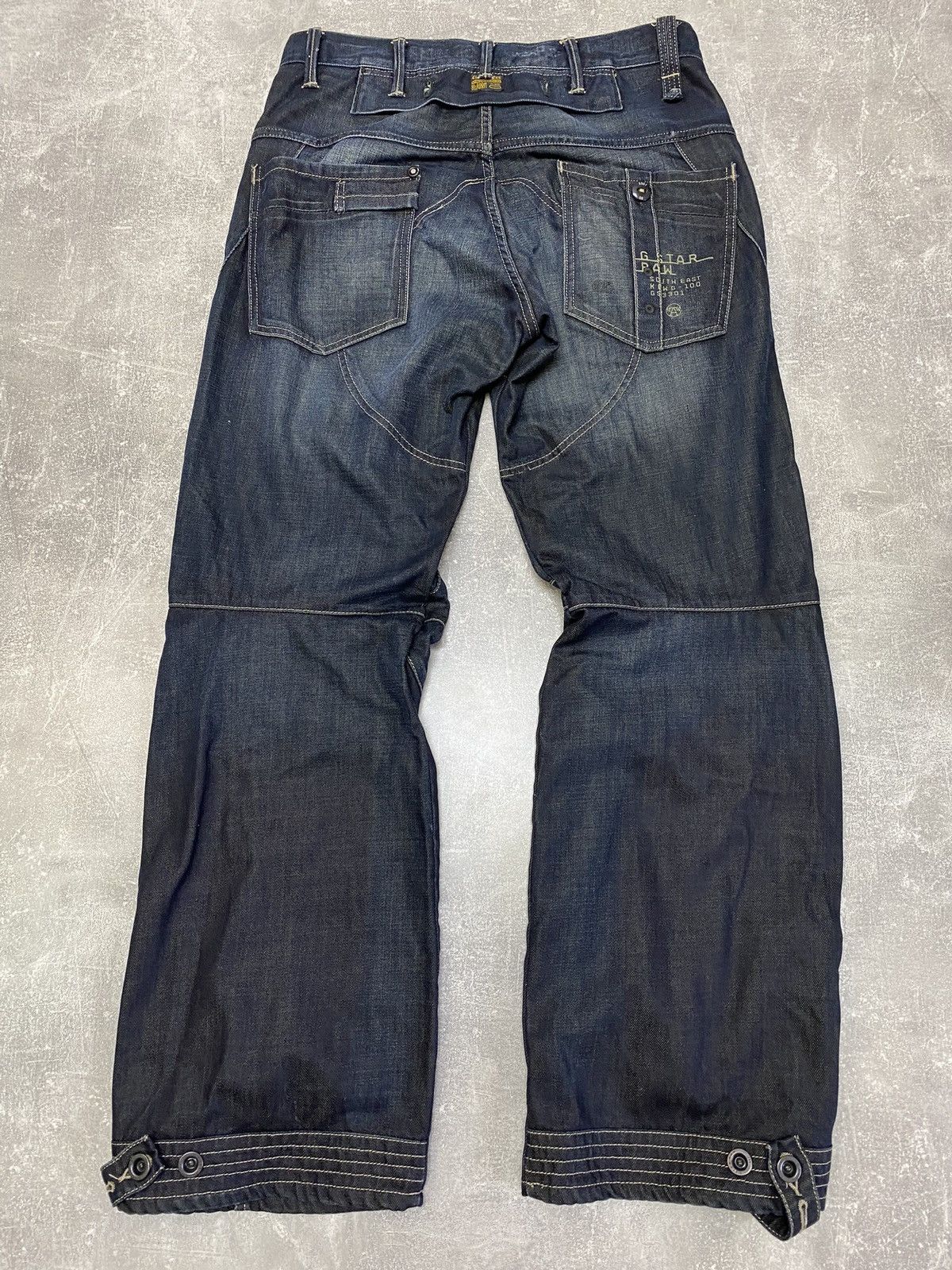 G-Star × Vintage Vintage G Star Raw Denim Biker Cargo Double Knee Pants Size US 34 / EU 50 - 19 Thumbnail