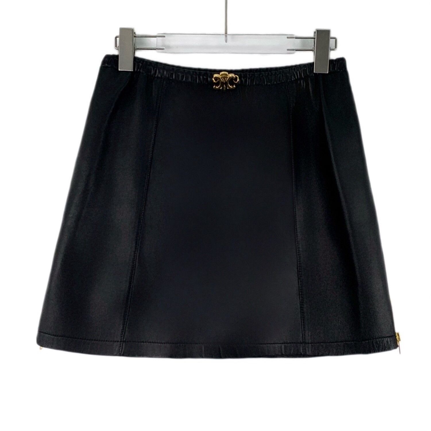Celine Celine Leather Black Skirt 40 Women Size 40" / US 18 - 1 Thumbnail