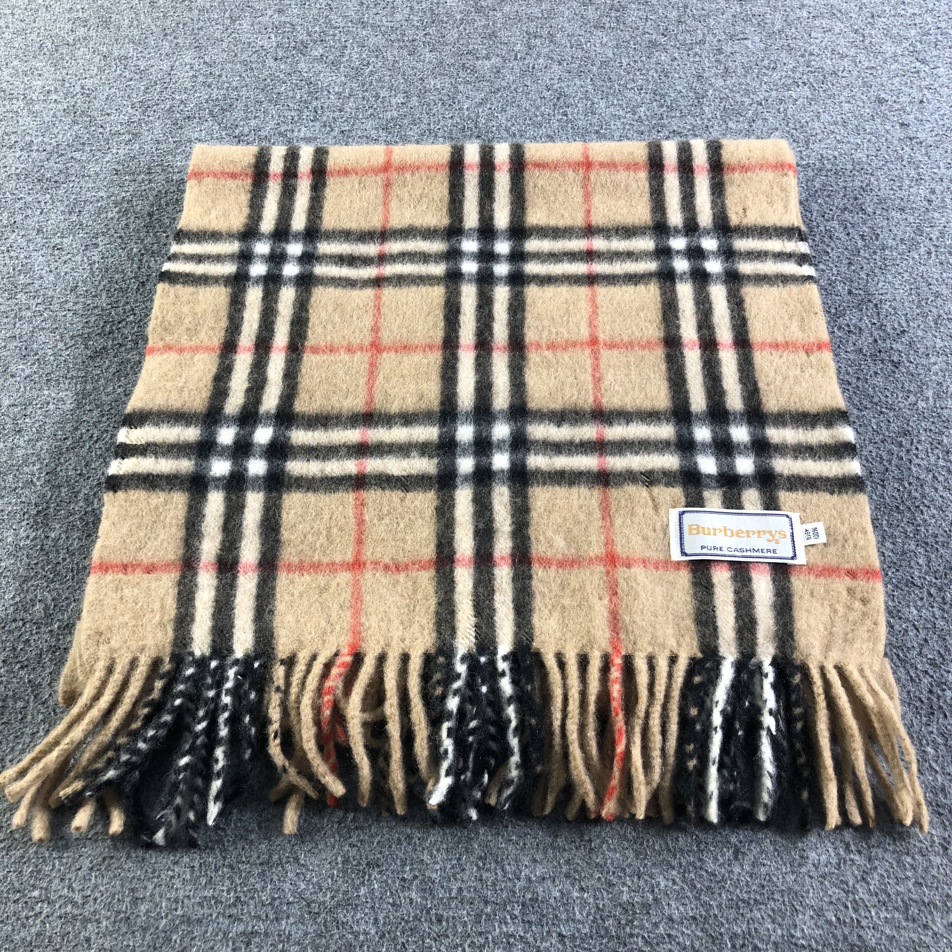 Burberry Burberrys Tan Nova Check Scarf Muffler Wool V2608 Size ONE SIZE - 3 Thumbnail
