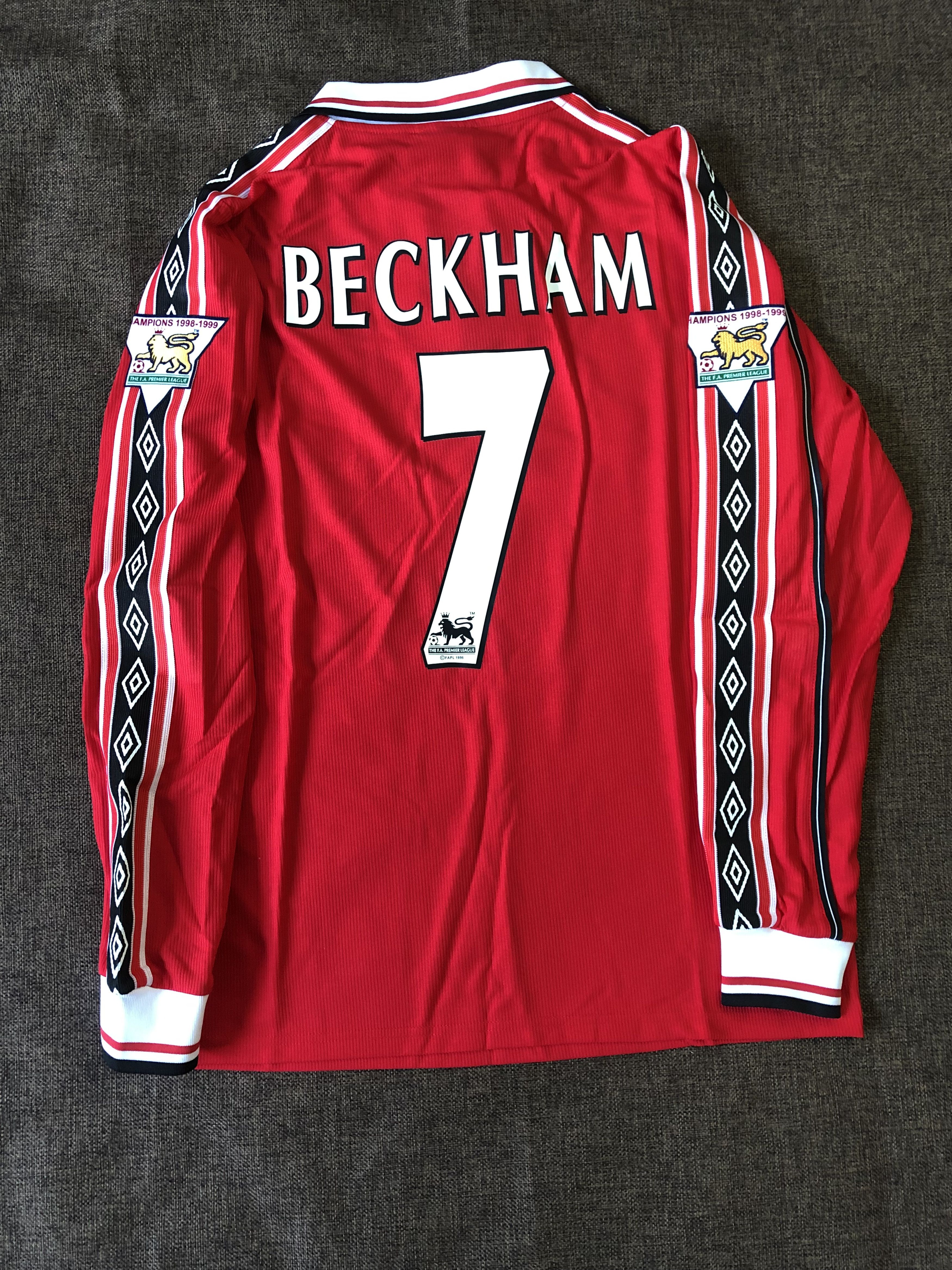 Vintage 1998-99 Manchester Home Beckham Vintage Jersey Size US L / EU 52-54 / 3 - 2 Thumbnail