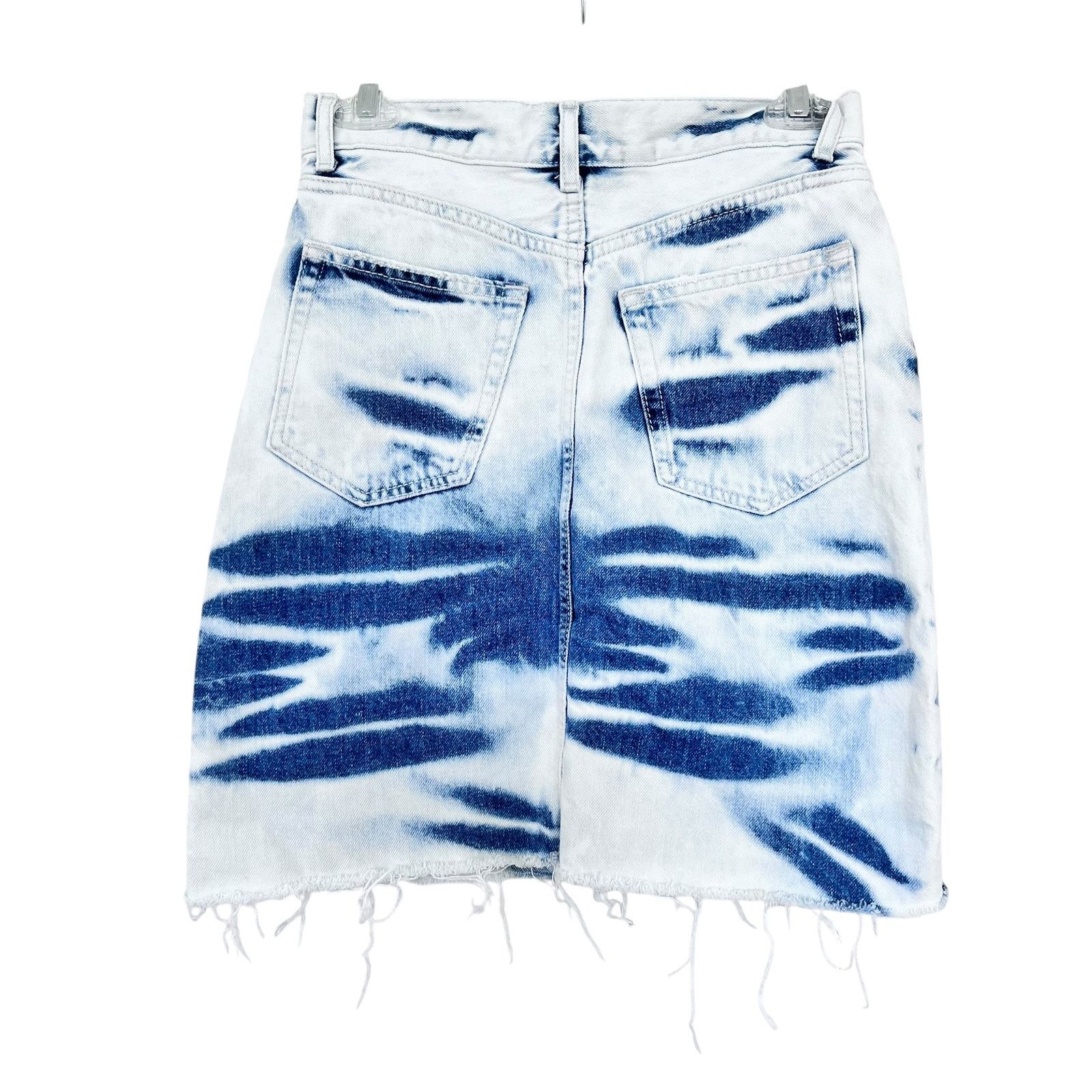 Zara Zara Blue Tie Dye A-Line Denim Mini Skirt Size XS Size 25" / US 0 / IT 36 - 2 Thumbnail
