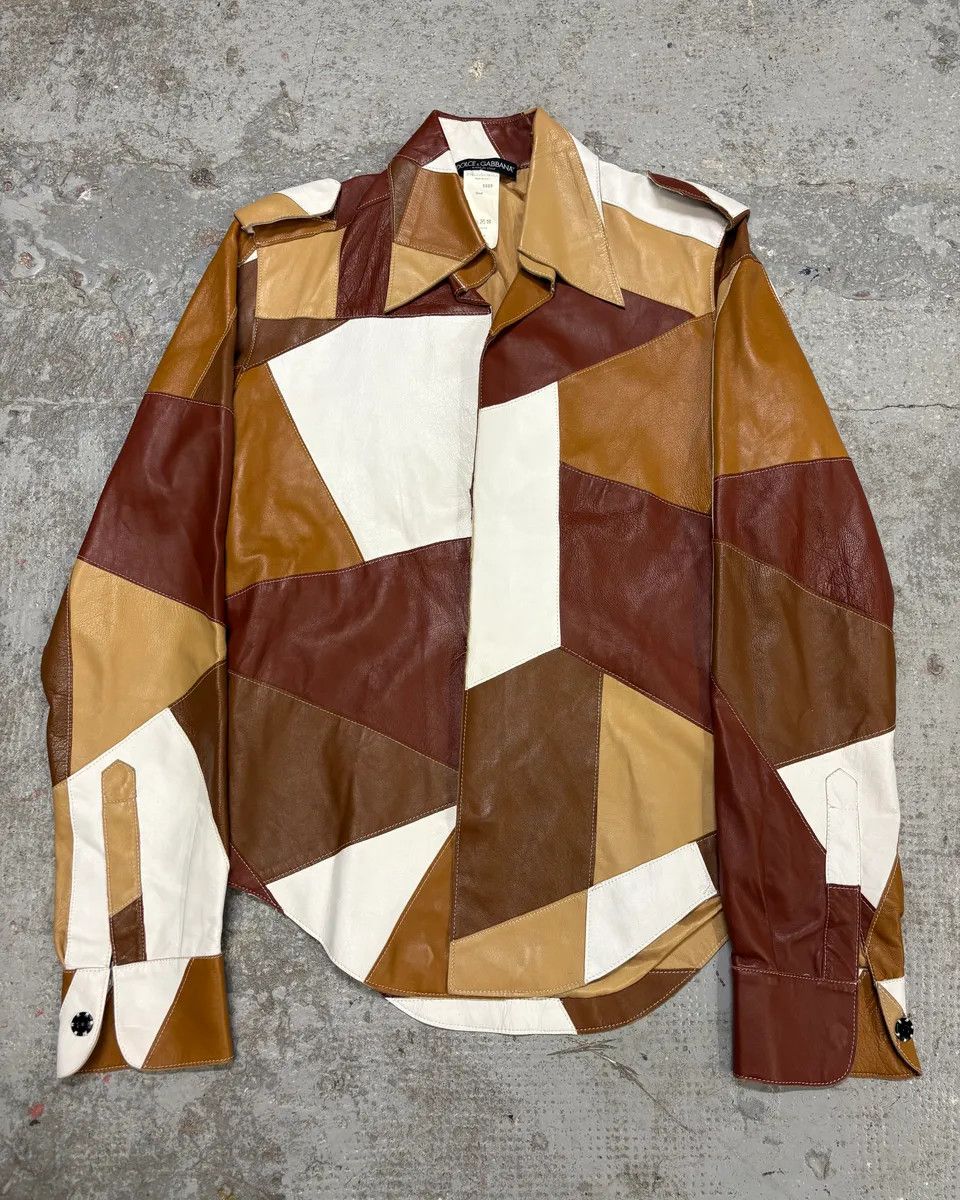 Dolce & Gabbana SS2001 Dolce & Gabbana Patchwork Leather Shirt Jacket Size US M / EU 48-50 / 2 - 1 Thumbnail