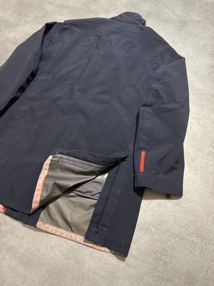 Prada × Vintage 2000s Prada Navy Windbreaker Long Jacket Size US L / EU 52-54 / 3 - 3 Thumbnail