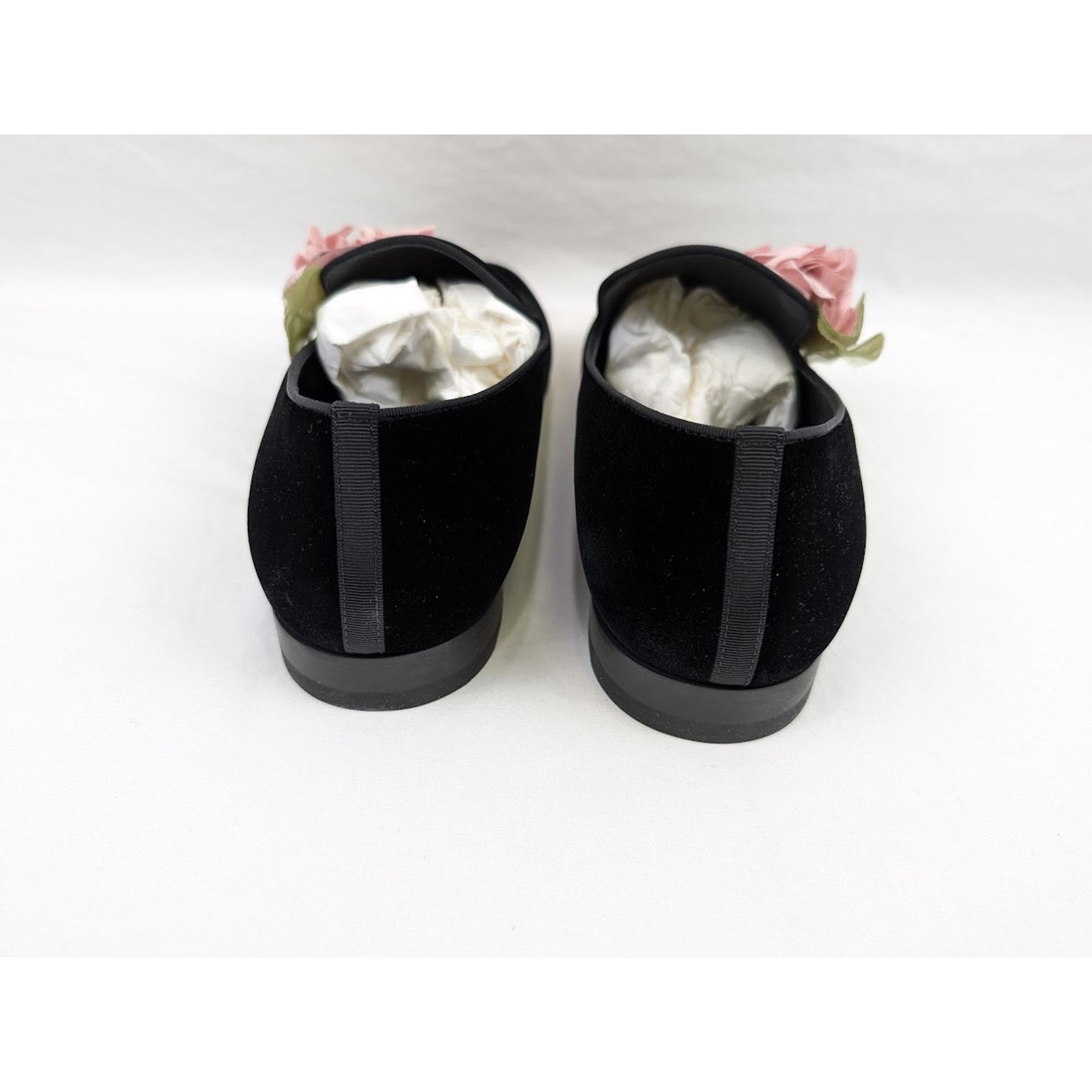 Christian Louboutin o1rshd1 Velvet Dandyflor Flat in Black/Rose Size US 11 / EU 44 - 20 Thumbnail
