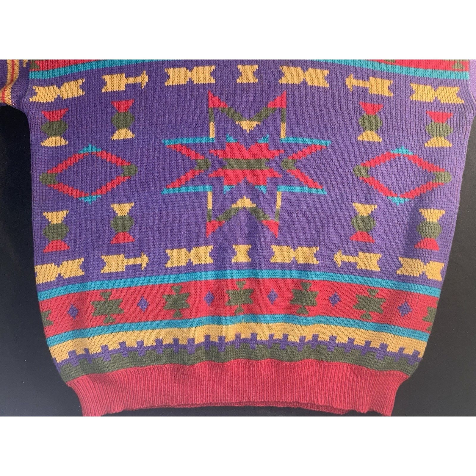 Giorgio Fiorelli VNTG Forelli International geometric knit crewneck sweater Size US XL / EU 56 / 4 - 13 Thumbnail