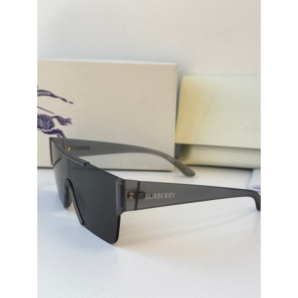 Burberry NEW Burberry BE4291 Transparent Matte Grey Shield Sunglasses Size ONE SIZE - 2 Thumbnail