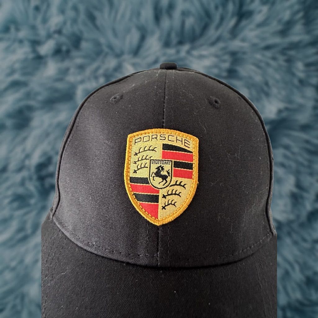 Vintage Porsche Design Black Baseball Cap Crest Adjustable Strap-Back Hat Cap Men Canvas Cotton Adjustable 75/25 11029265 NWOT Size ONE SIZE - 1 Thumbnail
