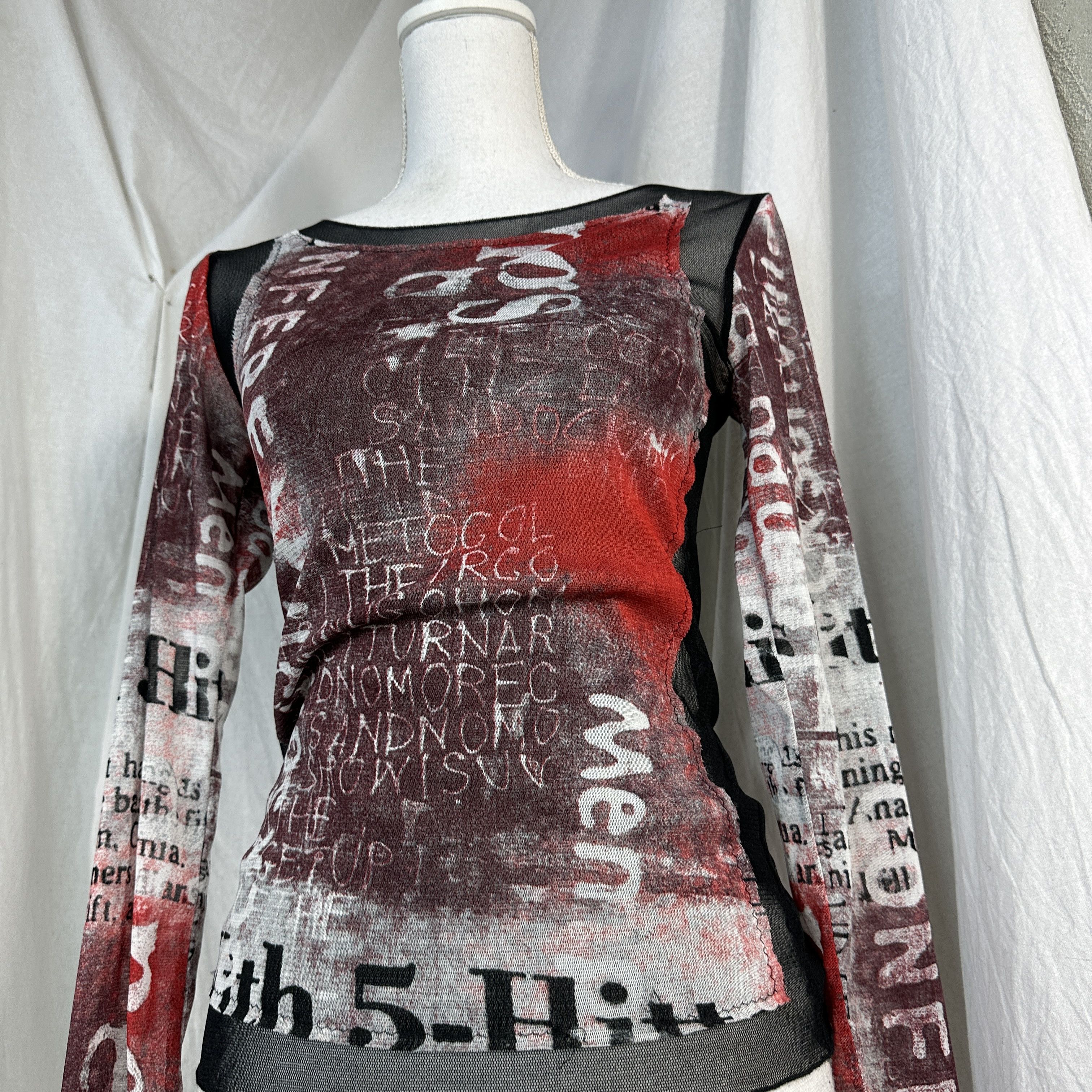 Vintage Vintage Mesh Top Blouse meshtop avant-garde Size S / US 4 / IT 40 - 3 Thumbnail