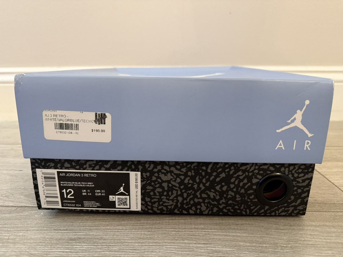 Jordan Brand Air Jordan 3 Retro UNC White Valor Blue Tech Grey Size 12 Size US 12 / EU 45 - 11 Thumbnail