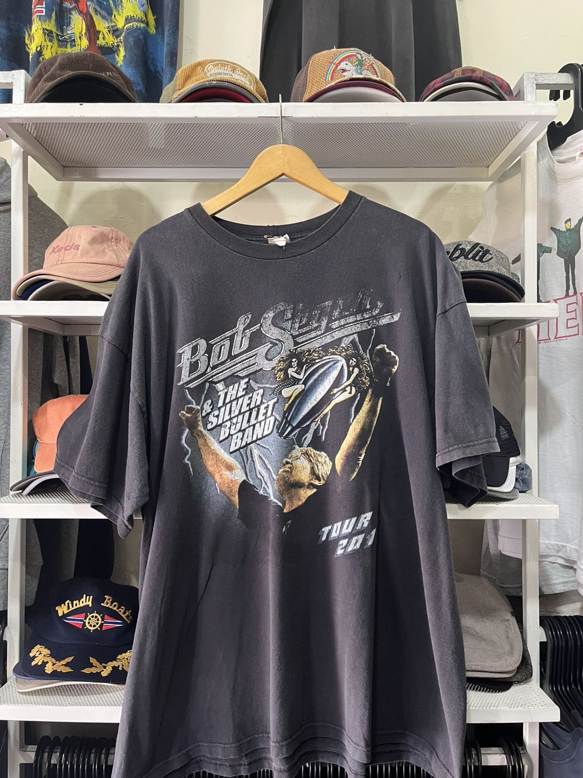 2011 BOB SEGER CONCERT TOUR SHOW DATE BAND BLACK TEE T-SHIRT
