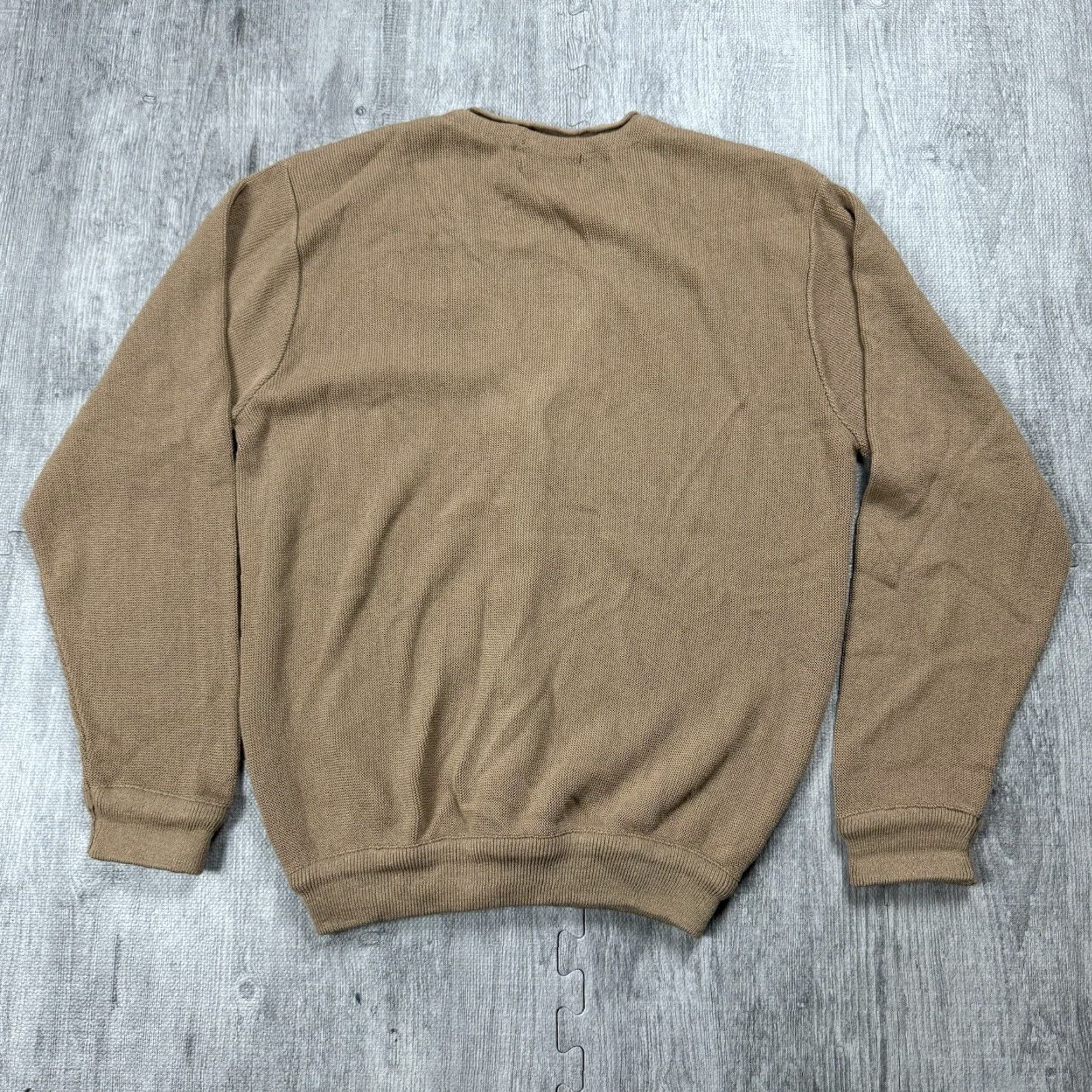 Camel VINTAGE Palm Land Camel Tan Men’s Button V-Neck Knit Cardigan L USA Made Size US L / EU 52-54 / 3 - 5 Thumbnail