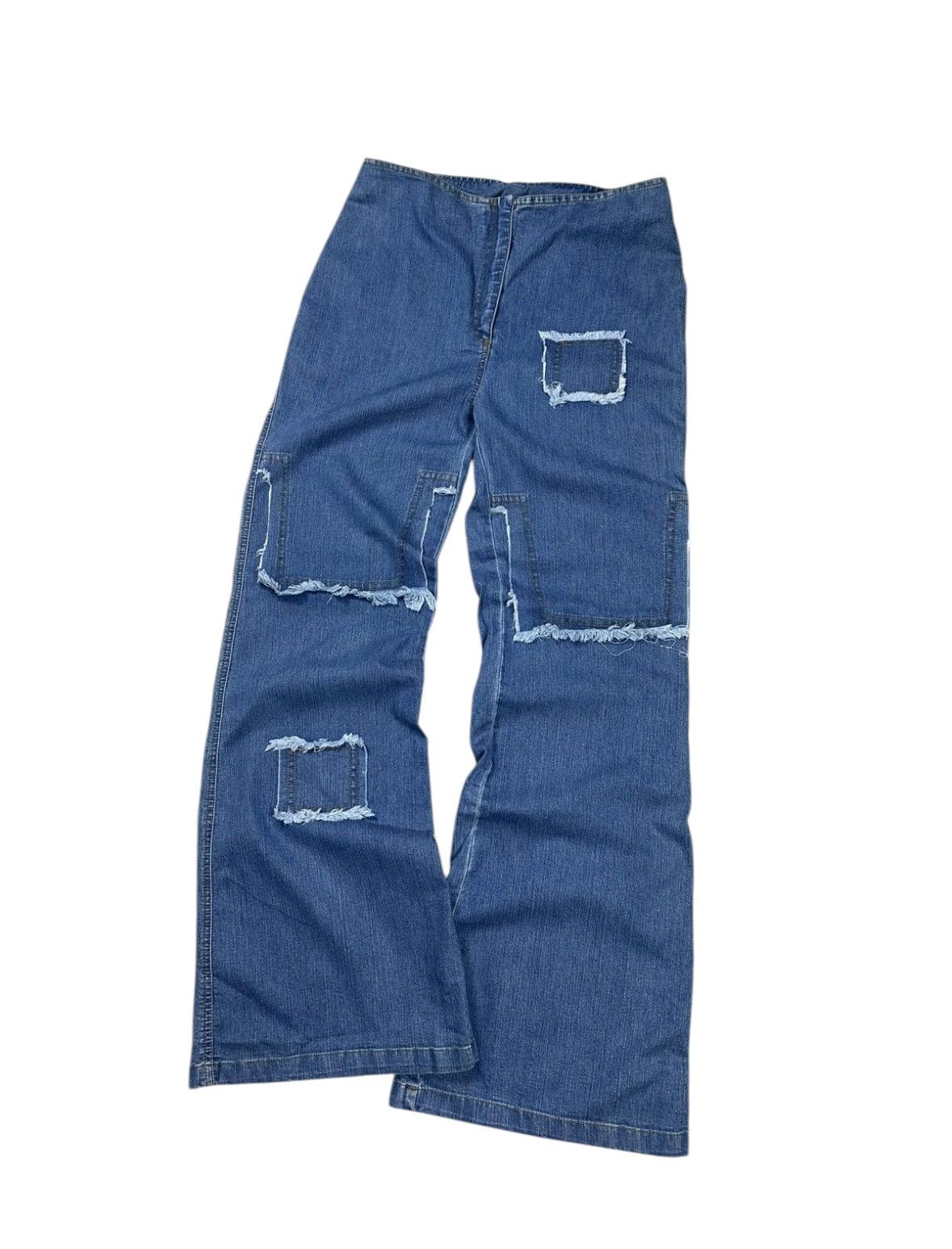Japanese Brand × Vintage Vintage y2k Flare Bootcut Patchwork Denim Pants Jeans Size US 31 - 6 Thumbnail