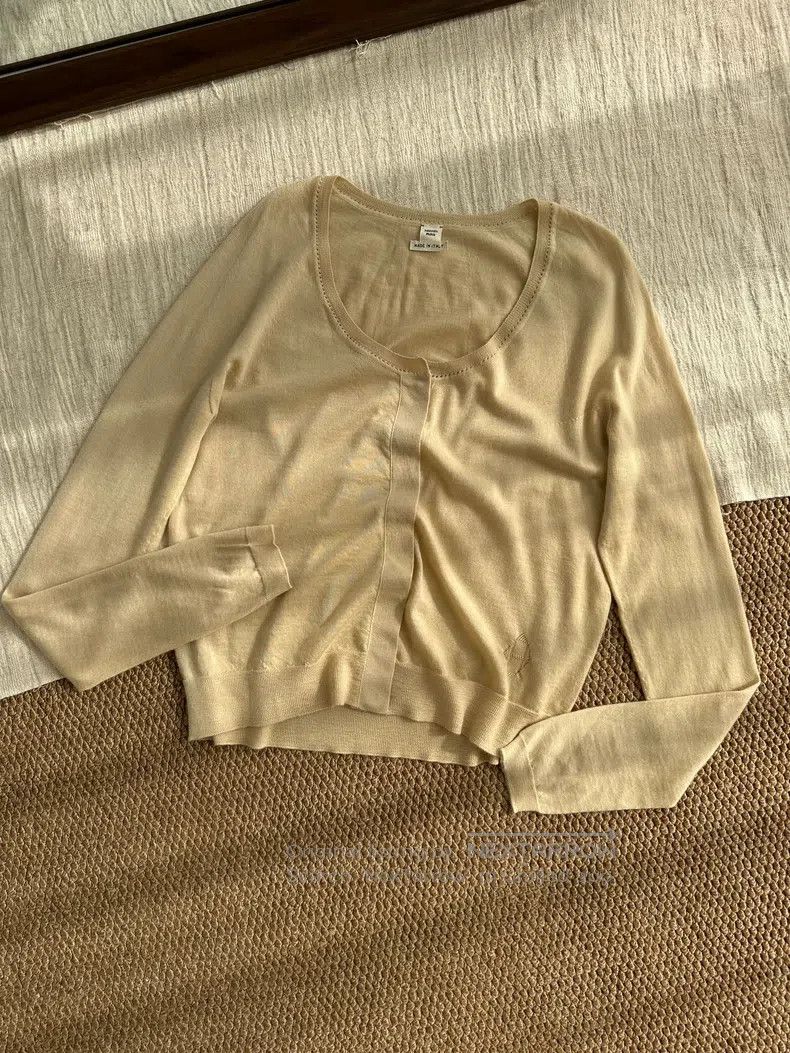 Hermes Hermes Round neck H openwork embroidery cashmere knit card Size M / US 6-8 / IT 42-44 - 2 Thumbnail