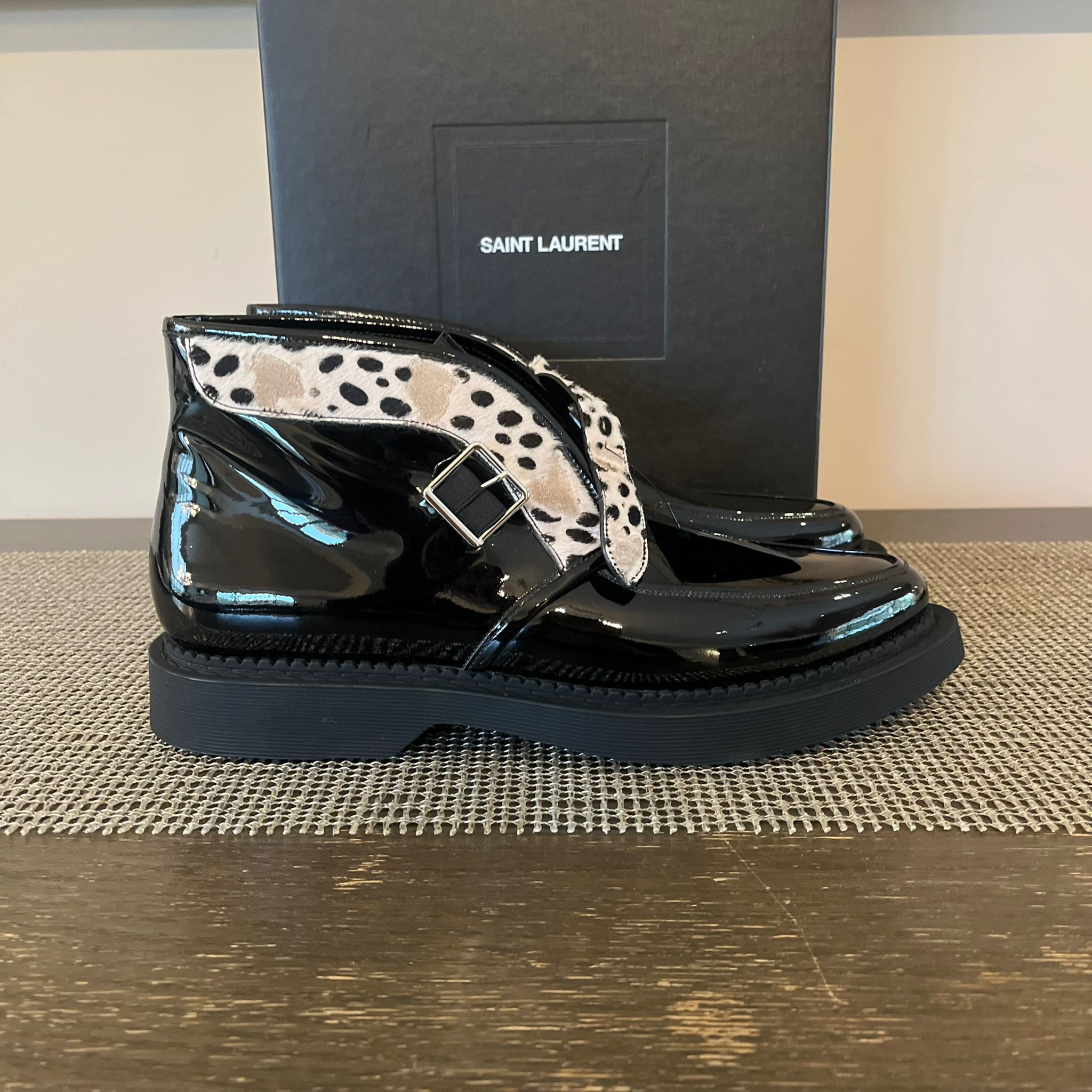 Saint Laurent Paris Teddy 10 Buckled Boots in Patent Black Size US 11 / EU 44 - 15 Thumbnail