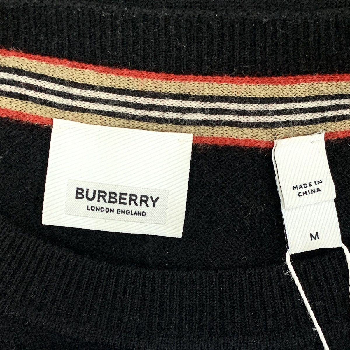 Burberry Burberry Black Striped Wool Long Sleeve Knit Sweater K26WX Size US M / EU 48-50 / 2 - 5 Thumbnail